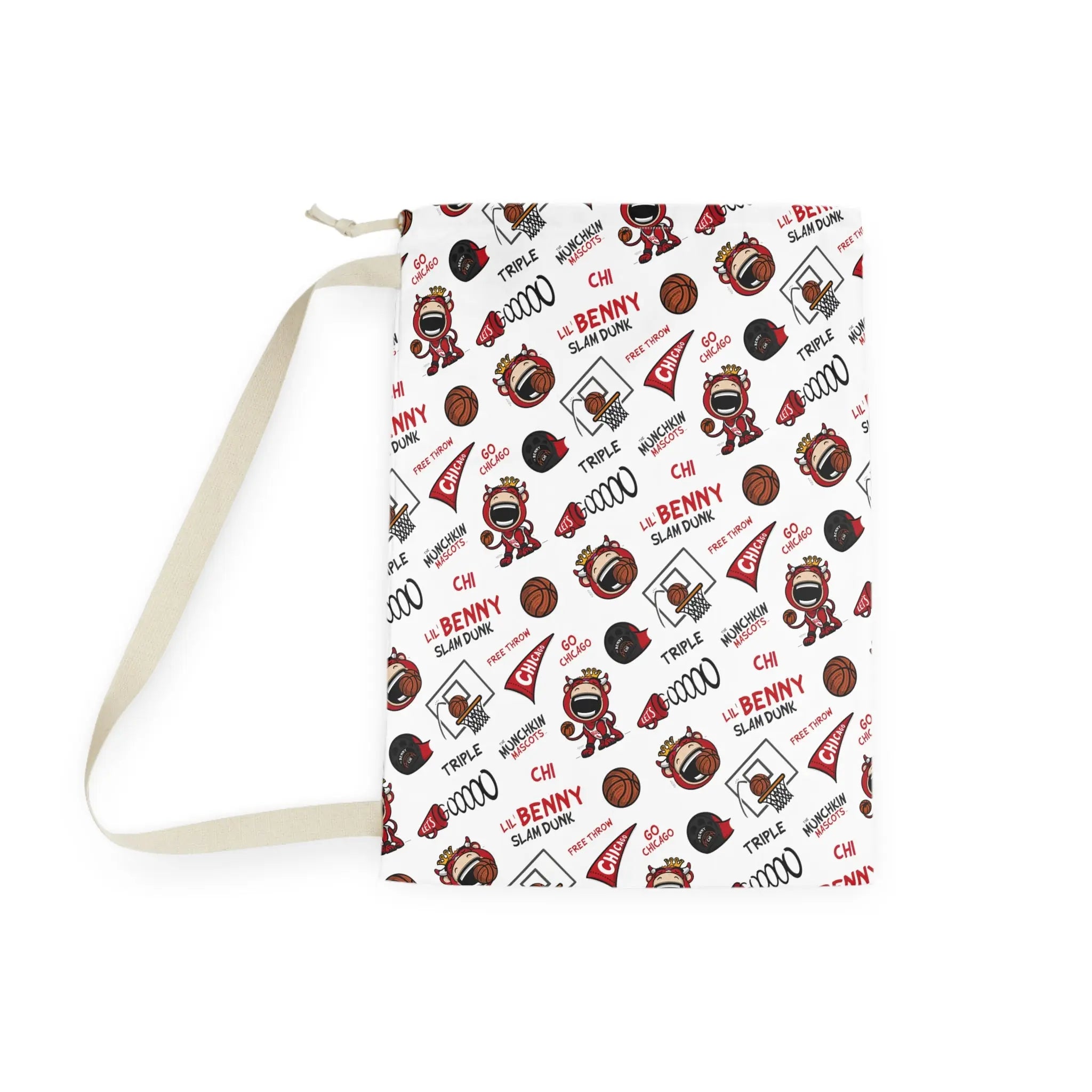 Laundry Bag - Pattern - Lil' Benny CHI Basketball Printify
