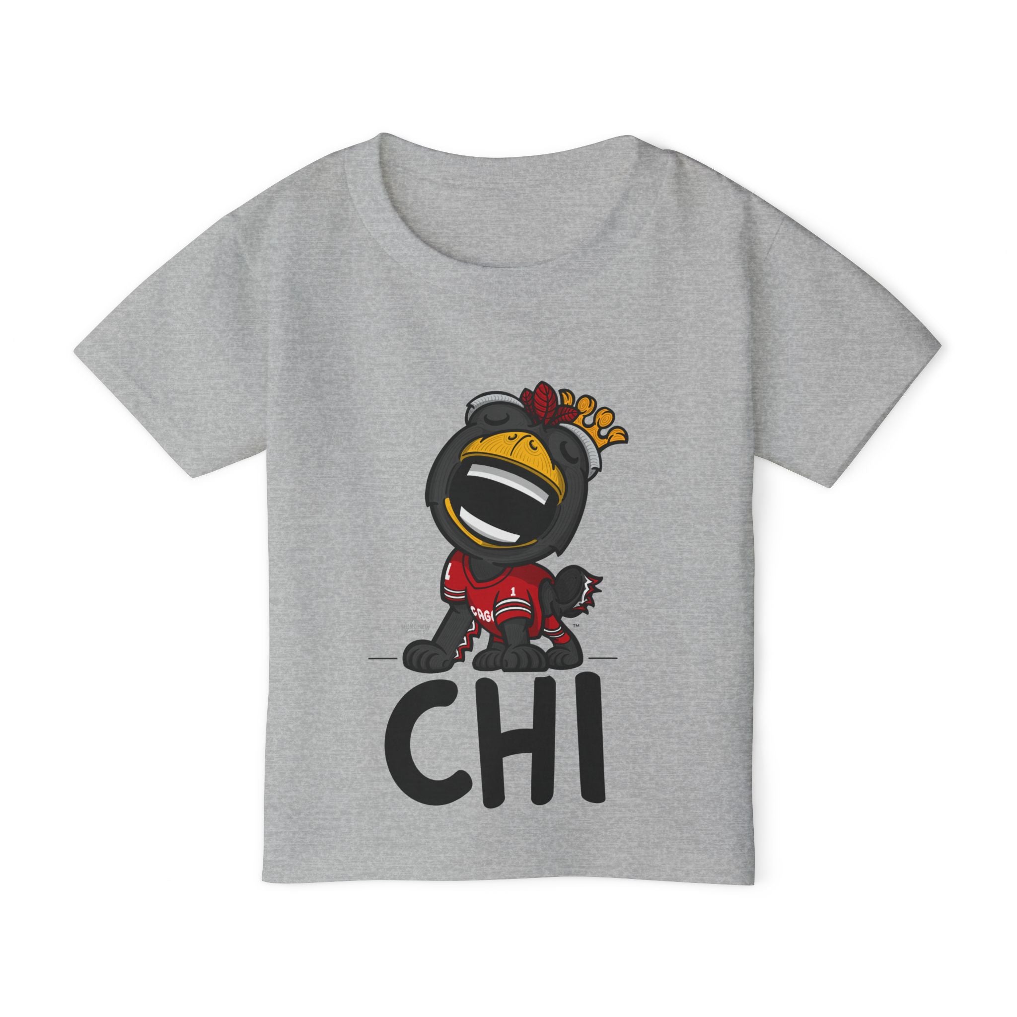 Chicago Hockey Toddler Tshirt Lil' Tommy 'CHI' | Hand-Drawn Art | Gifts for Kids