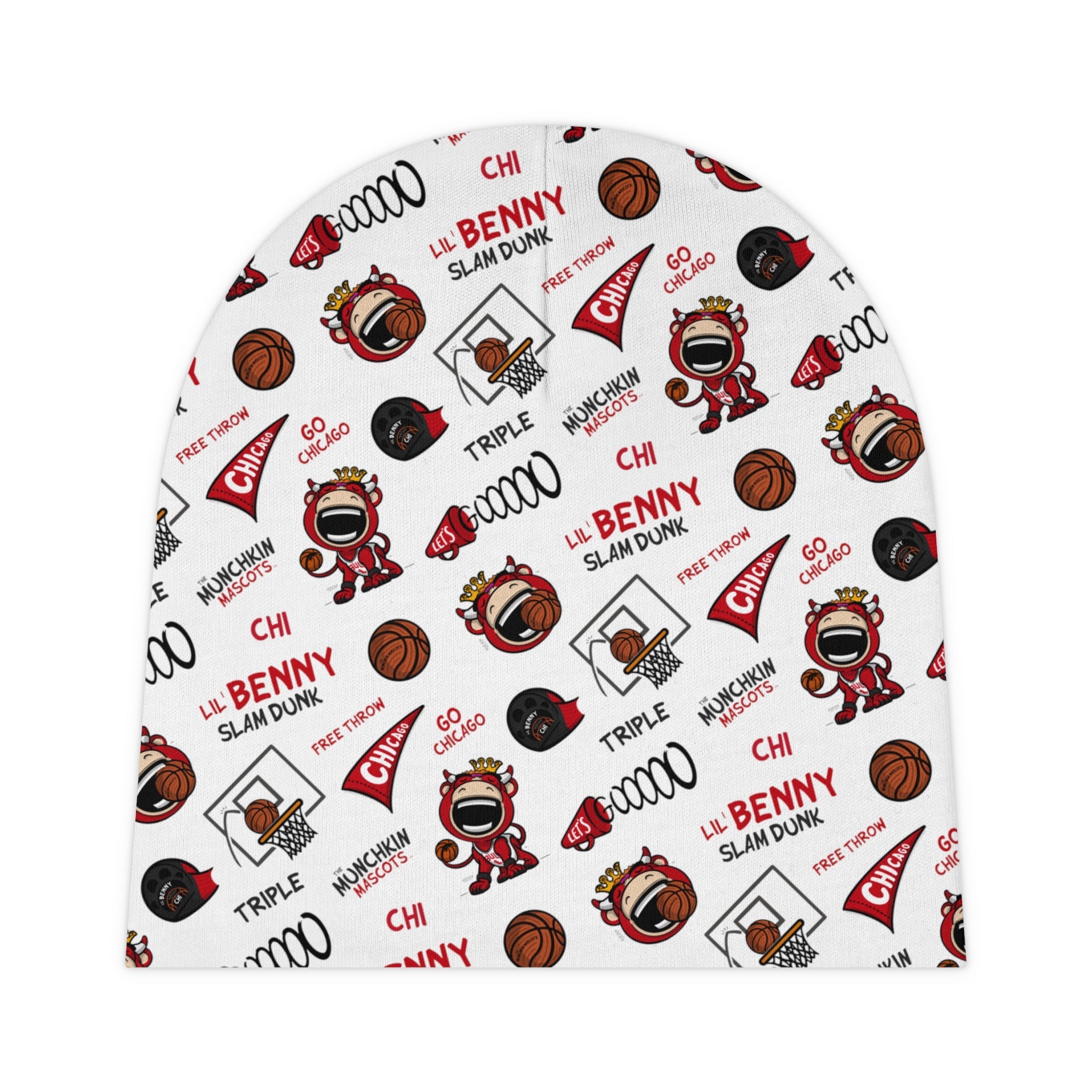 Baby Beanie (AOP) - Pattern - Lil' Benny CHI Basketball Printify