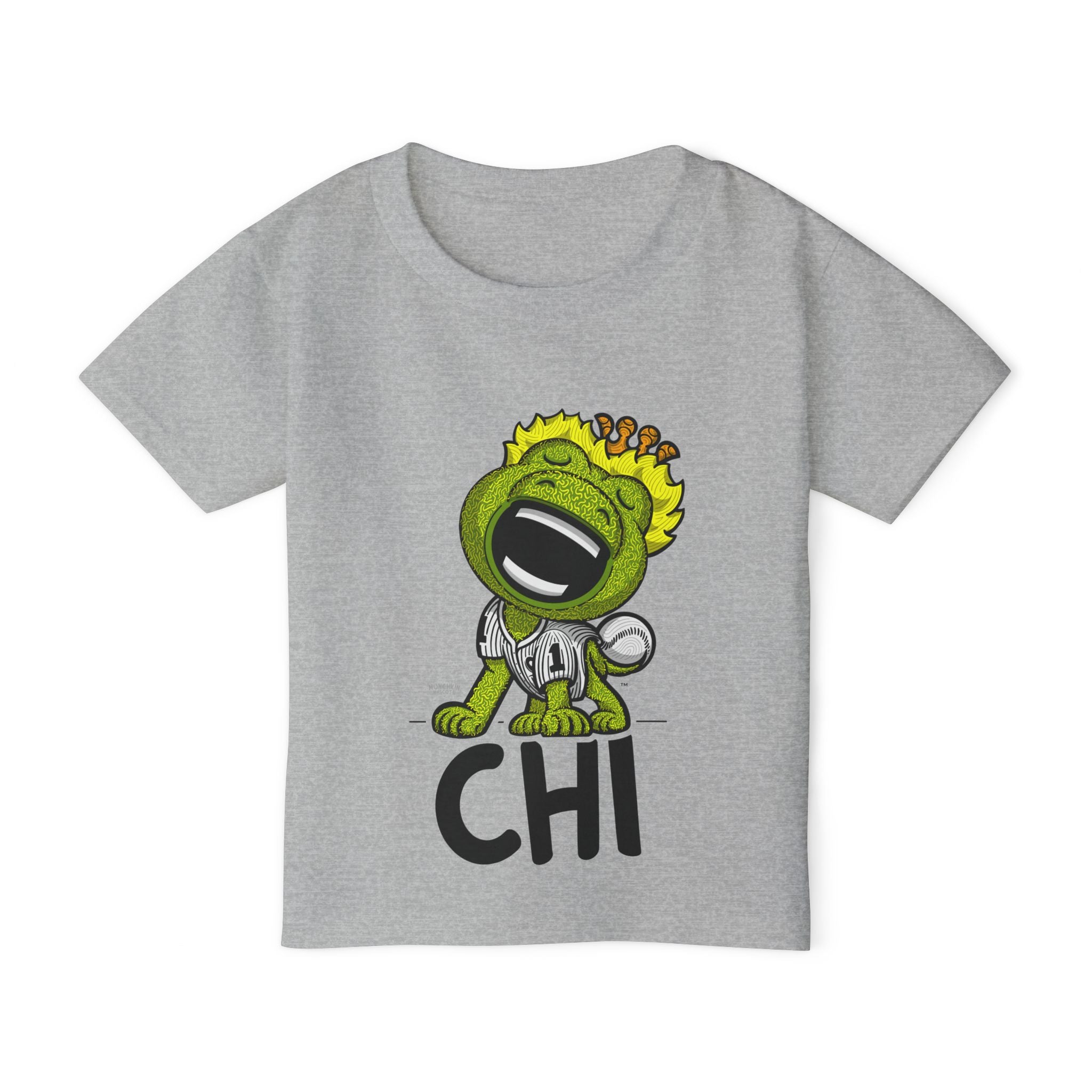 Chicago Baseball Toddler Tshirt Lil' Southpaw 'CHI' | Hand-Drawn Art | Gifts for Kids