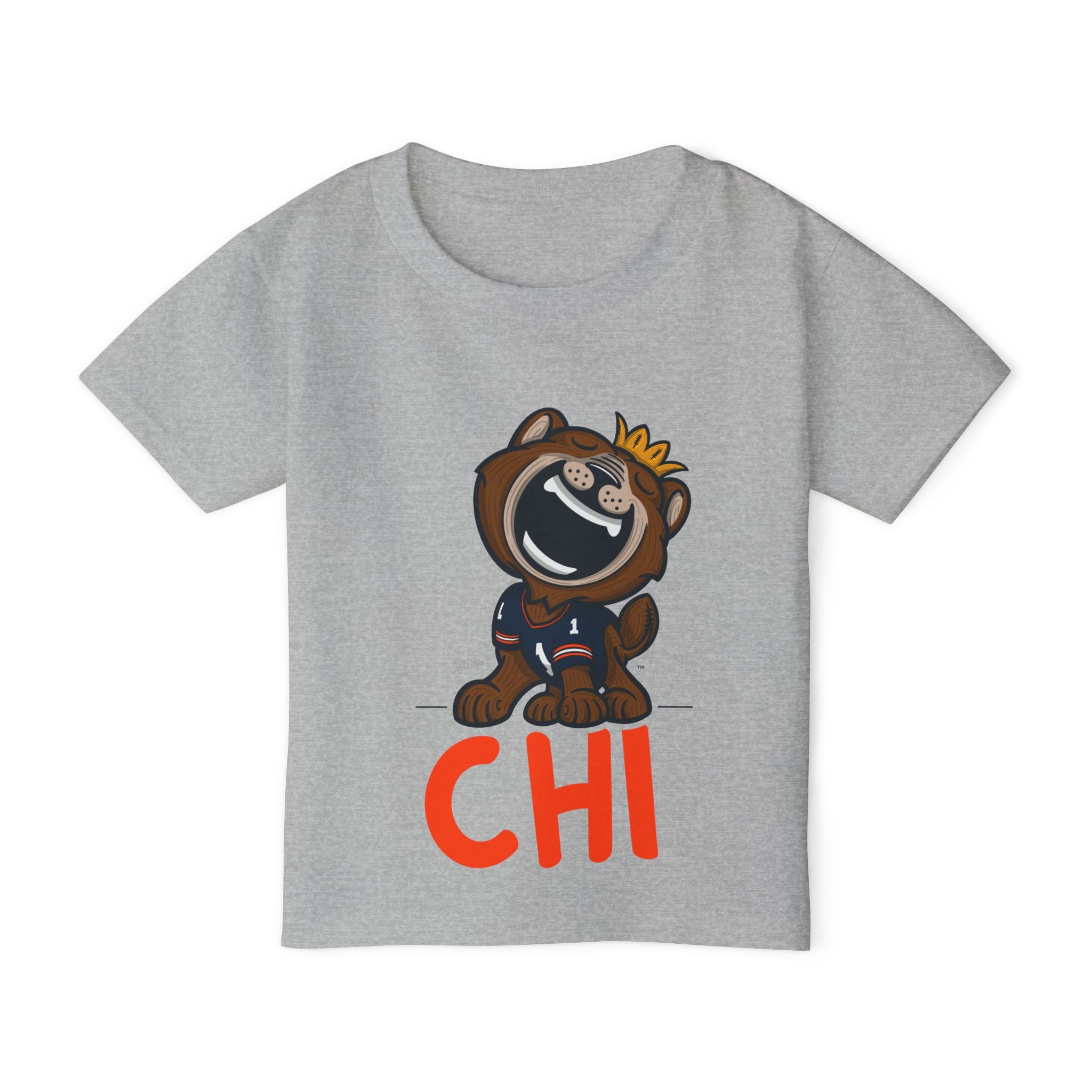 Chicago Football Toddler Tshirt Lil' Staley 'CHI' | Hand-Drawn Art | Gifts for Kids