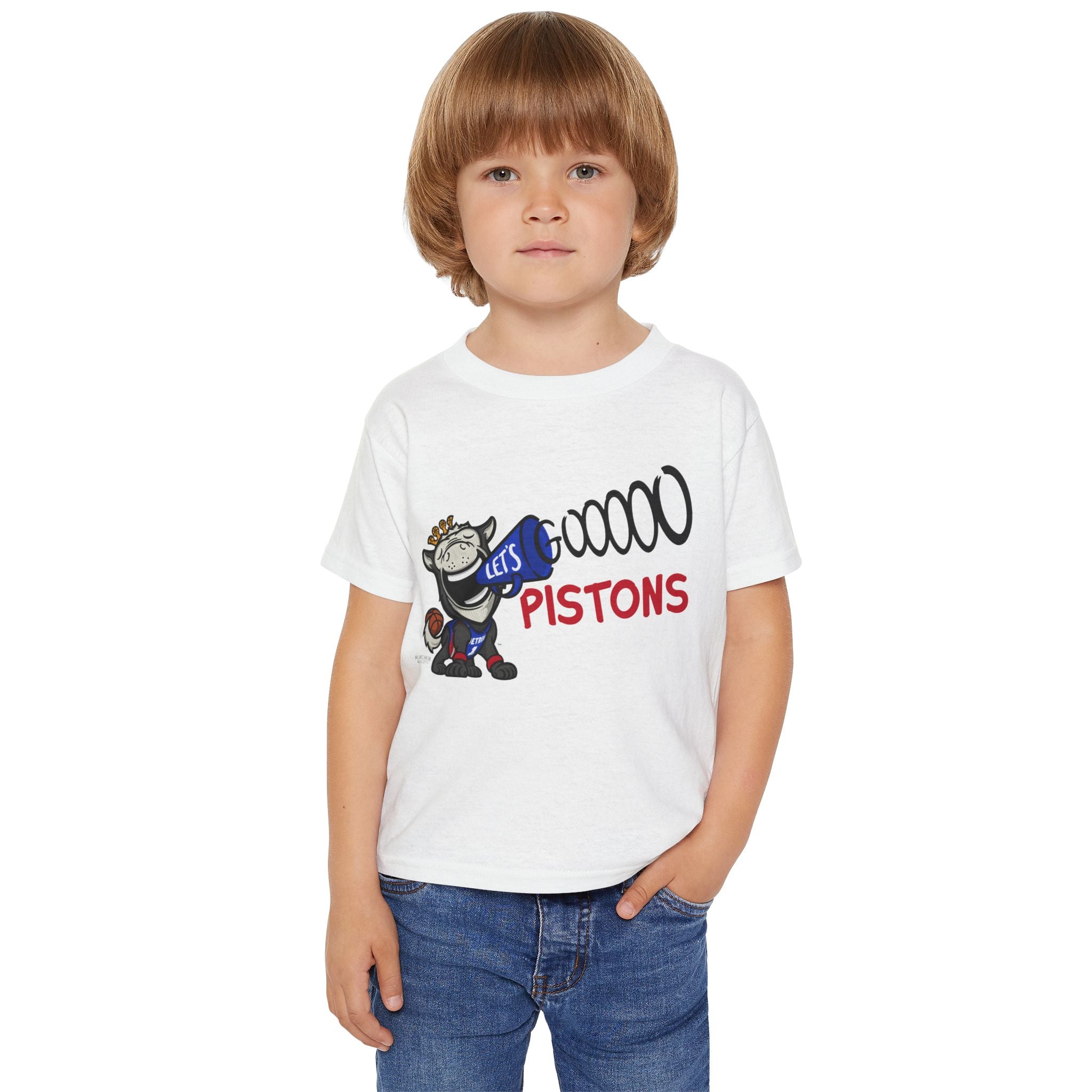 Detroit Basketball Toddler Tshirt Lil' Hooper 'Let's Go' | Hand-Drawn Art | Gifts for Kids