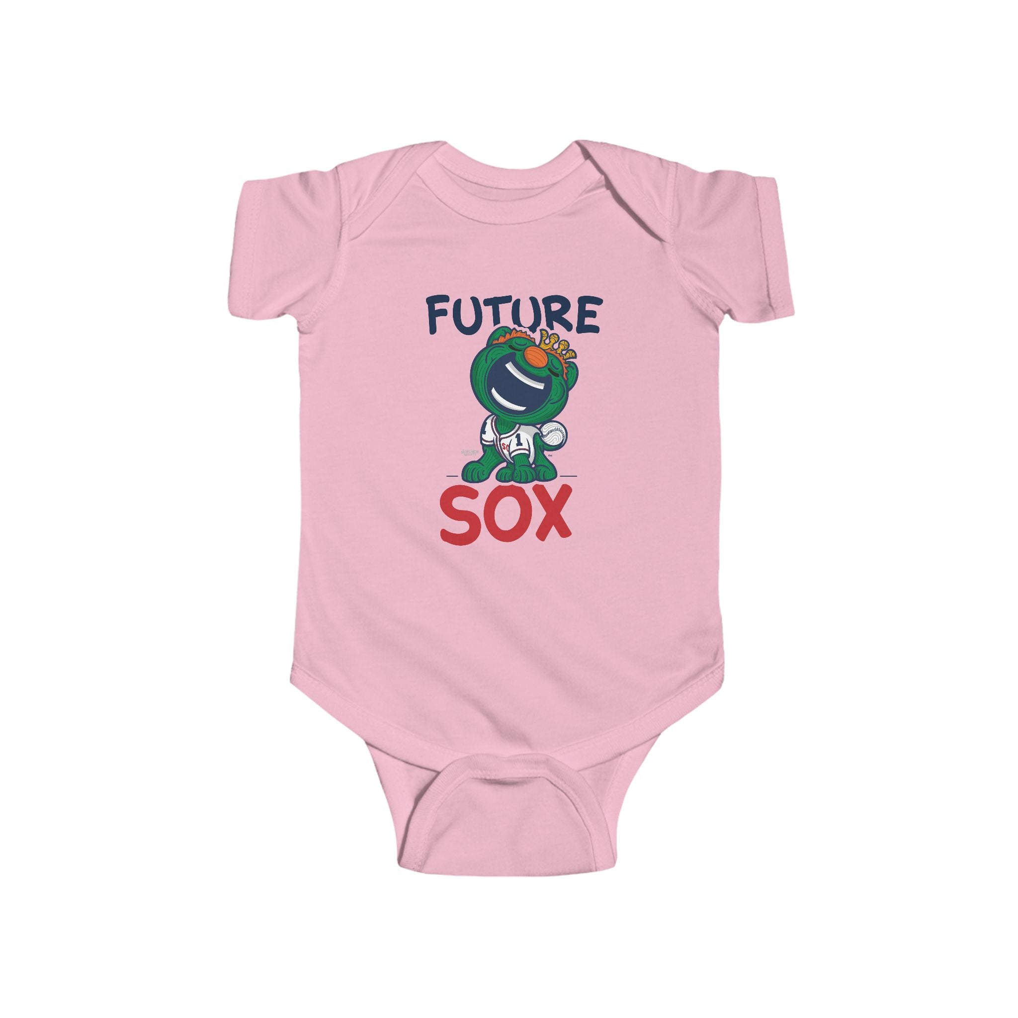 Boston Baseball Newborn & Infant Lil' Wally 'Future' Jersey Bodysuit | Hand-Drawn Art | Gifts for Newborns