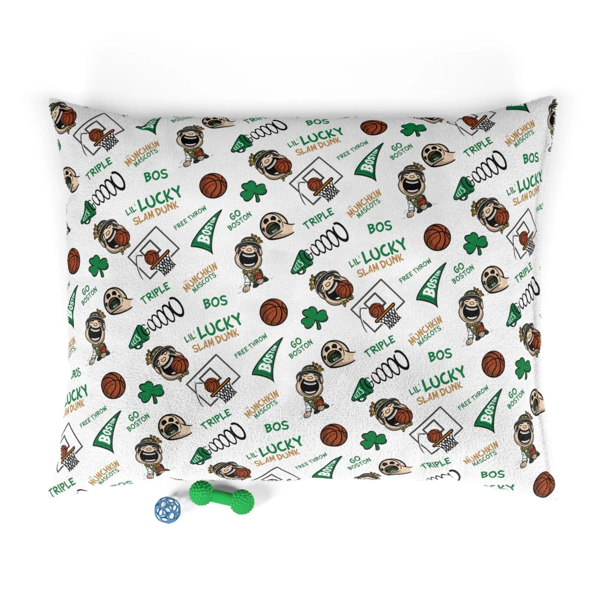 Pet Bed- Lets Go + Pattern - Lil' Lucky BOS Basketball Printify