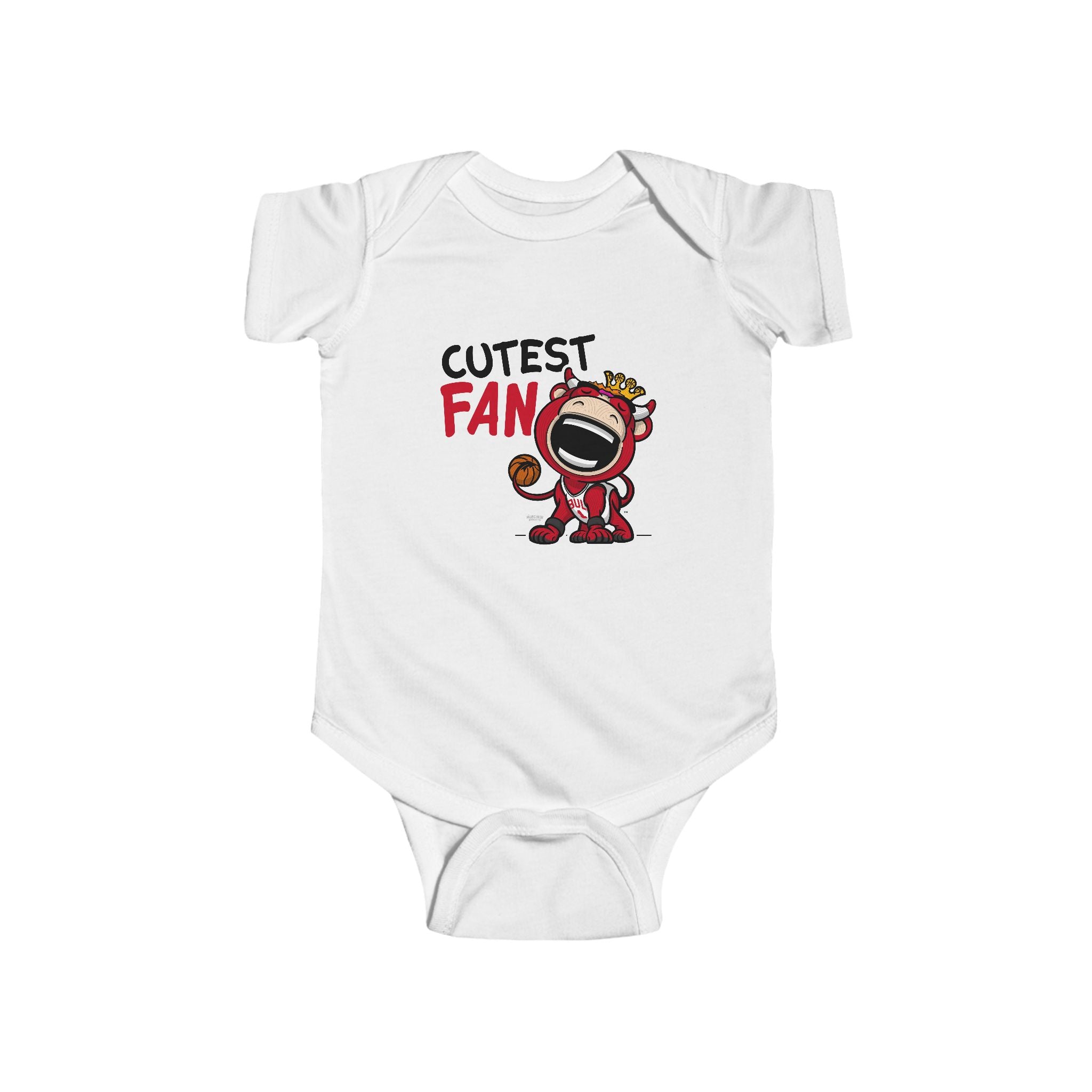 Chicago Basketball Newborn & Infant Lil' Benny 'Cutest Fan' Jersey Bodysuit | Hand-Drawn Art | Gifts for Newborns