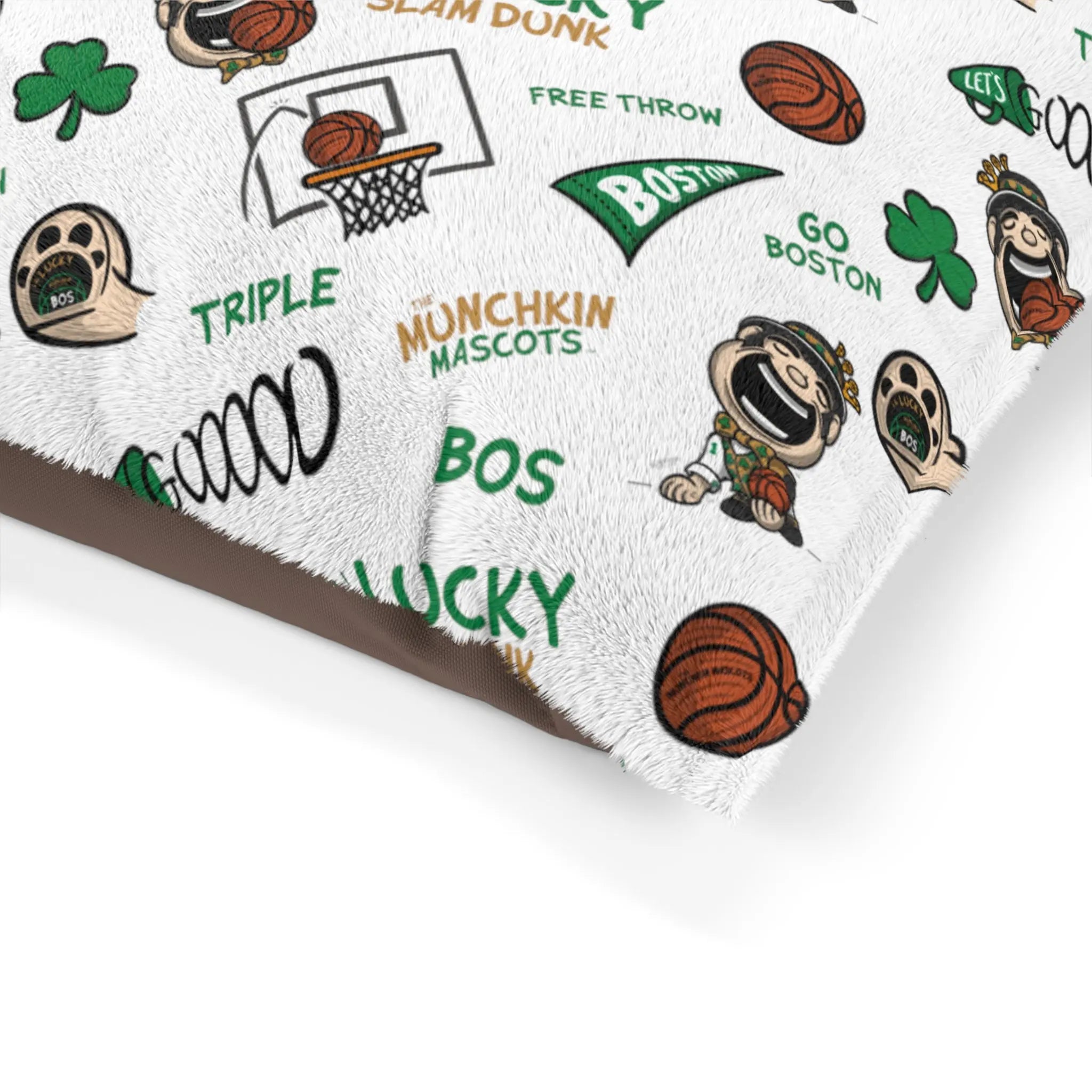 Pet Bed- Lets Go + Pattern - Lil' Lucky BOS Basketball Printify