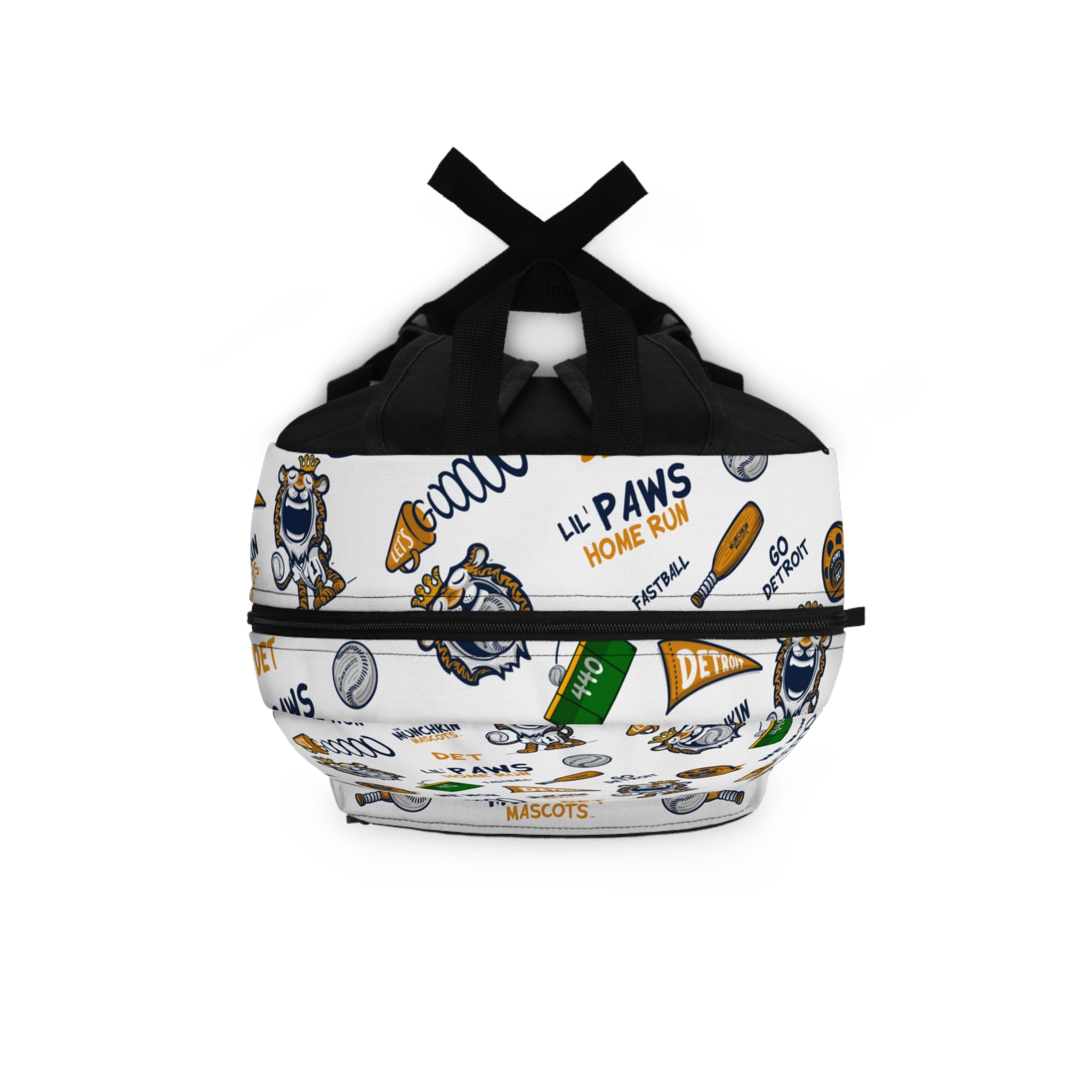 Detroit Baseball Backpack Lil' Paws Pattern| Hand-Drawn Art | Gifts for Kids