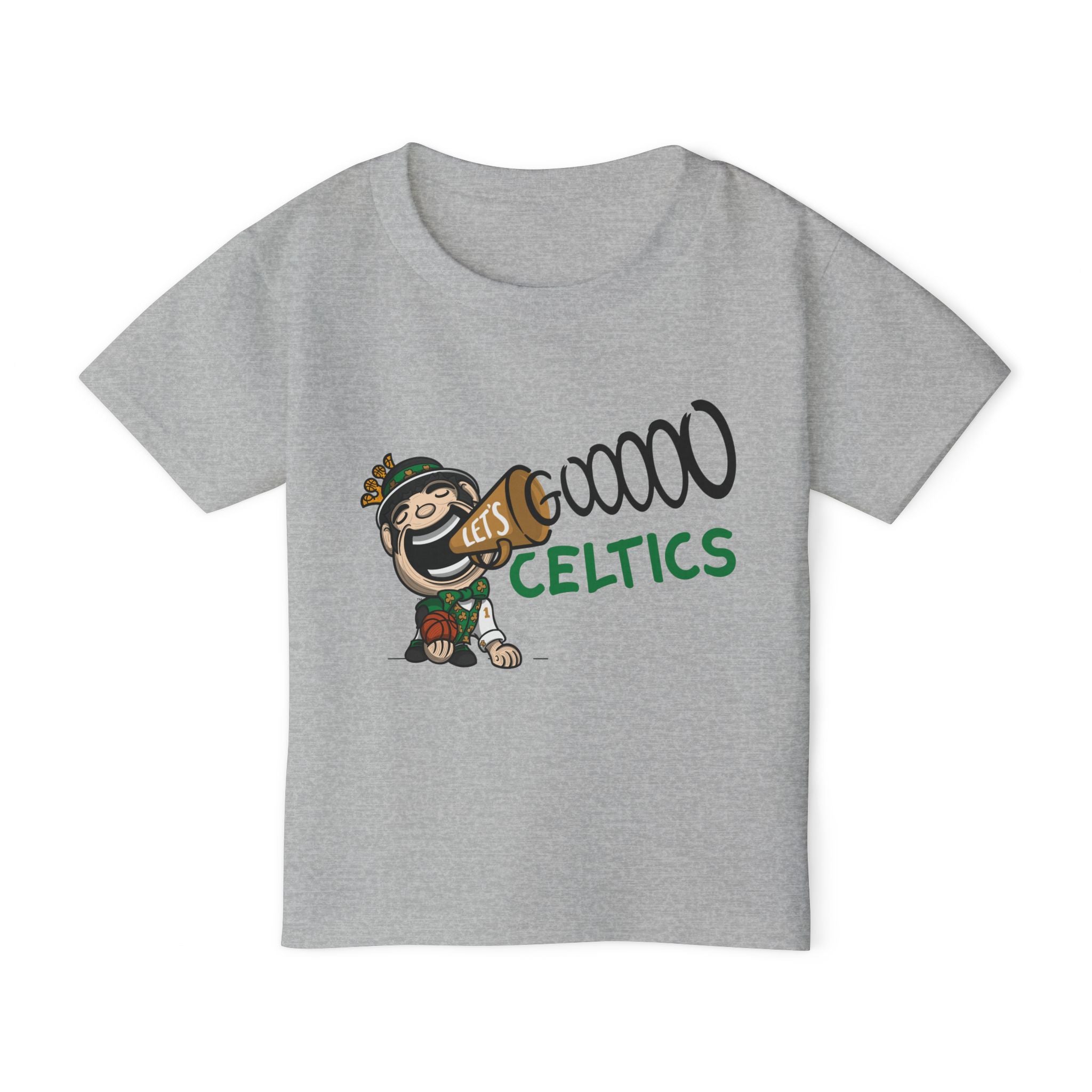 Boston Basketball Toddler Tshirt Lil' Lucky 'Let's Go' | Hand-Drawn Art | Gifts for Kids