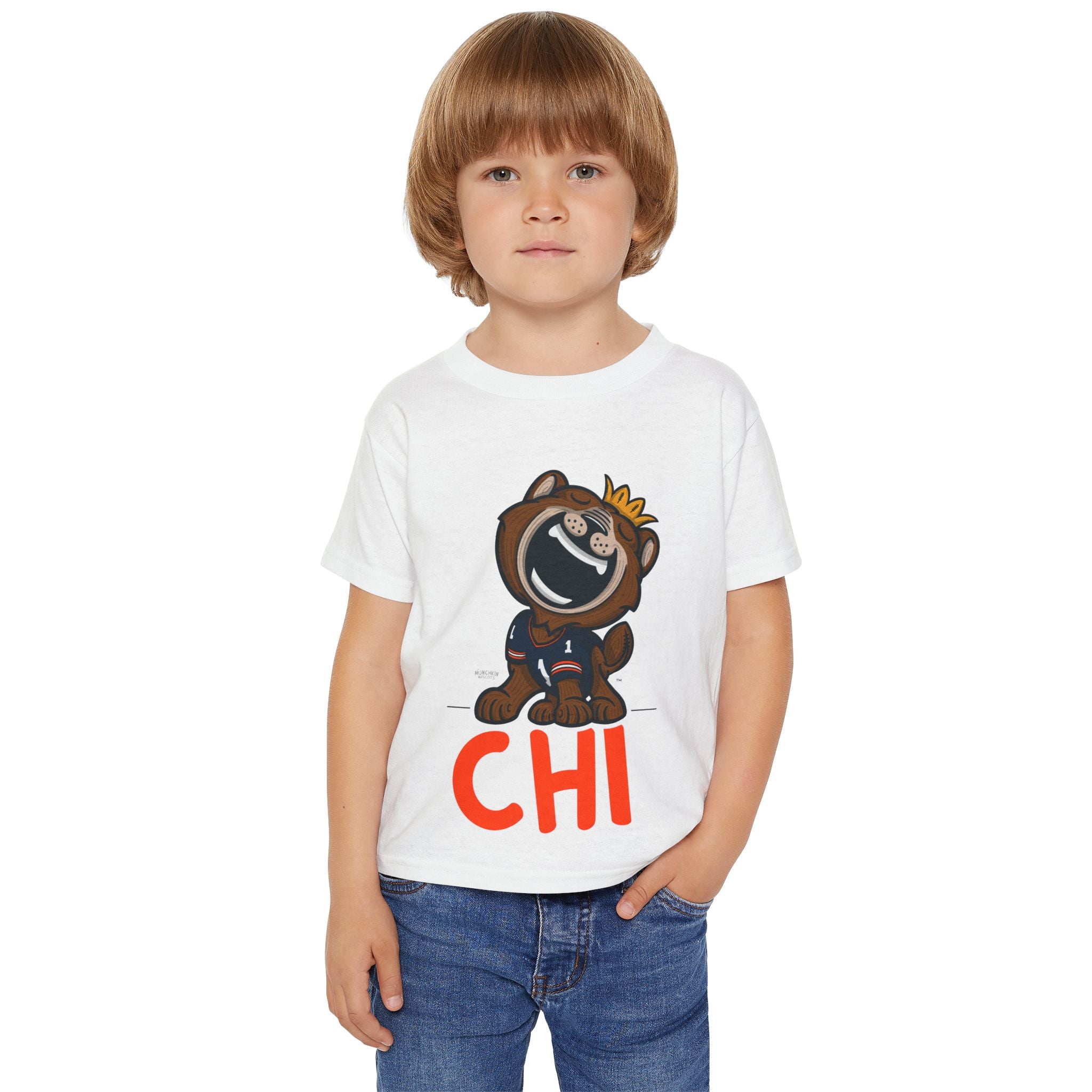 Chicago Football Toddler Tshirt Lil' Staley 'CHI' | Hand-Drawn Art | Gifts for Kids