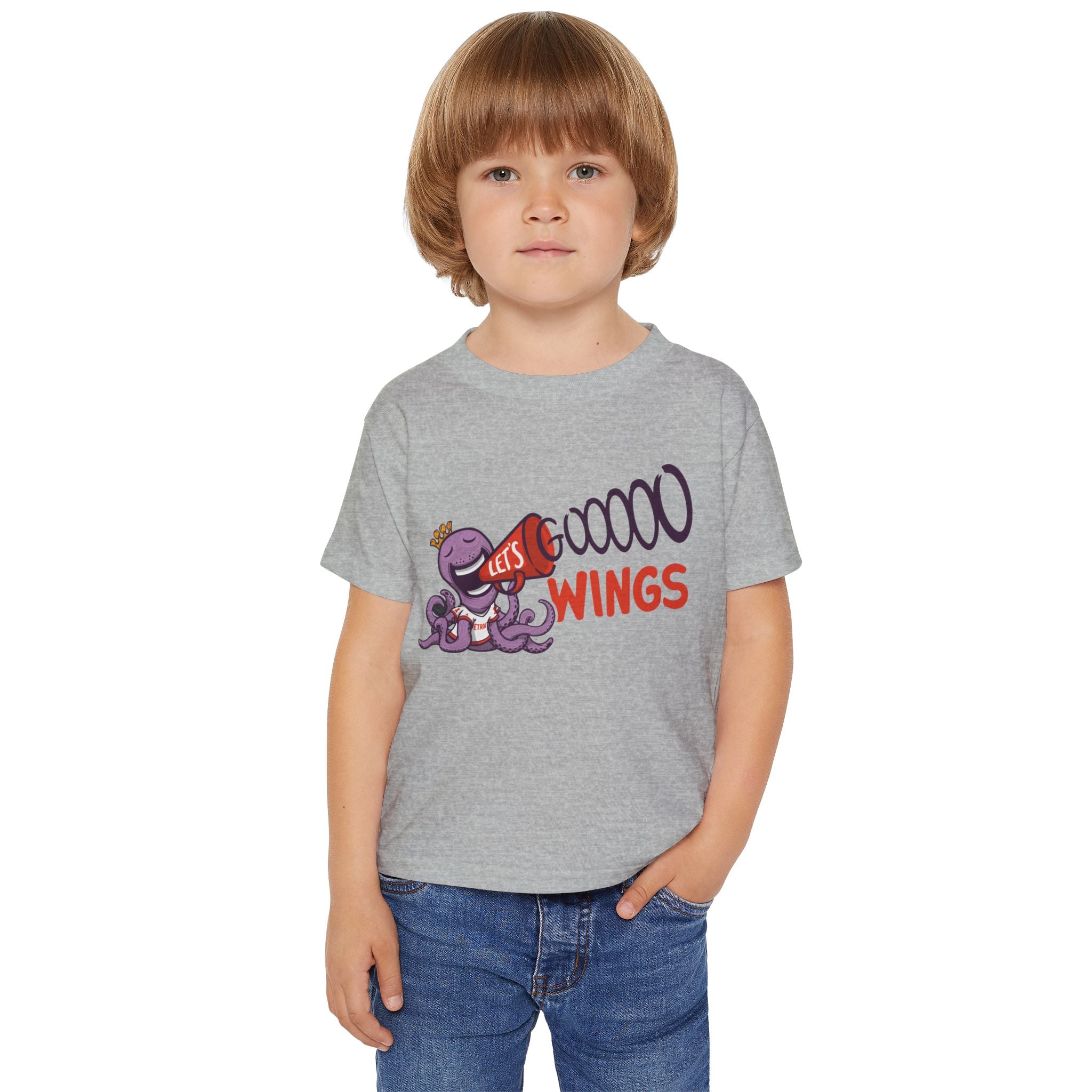 Detroit Hockey Toddler Tshirt Lil' Stanley 'Let's Go' | Hand-Drawn Art | Gifts for Kids
