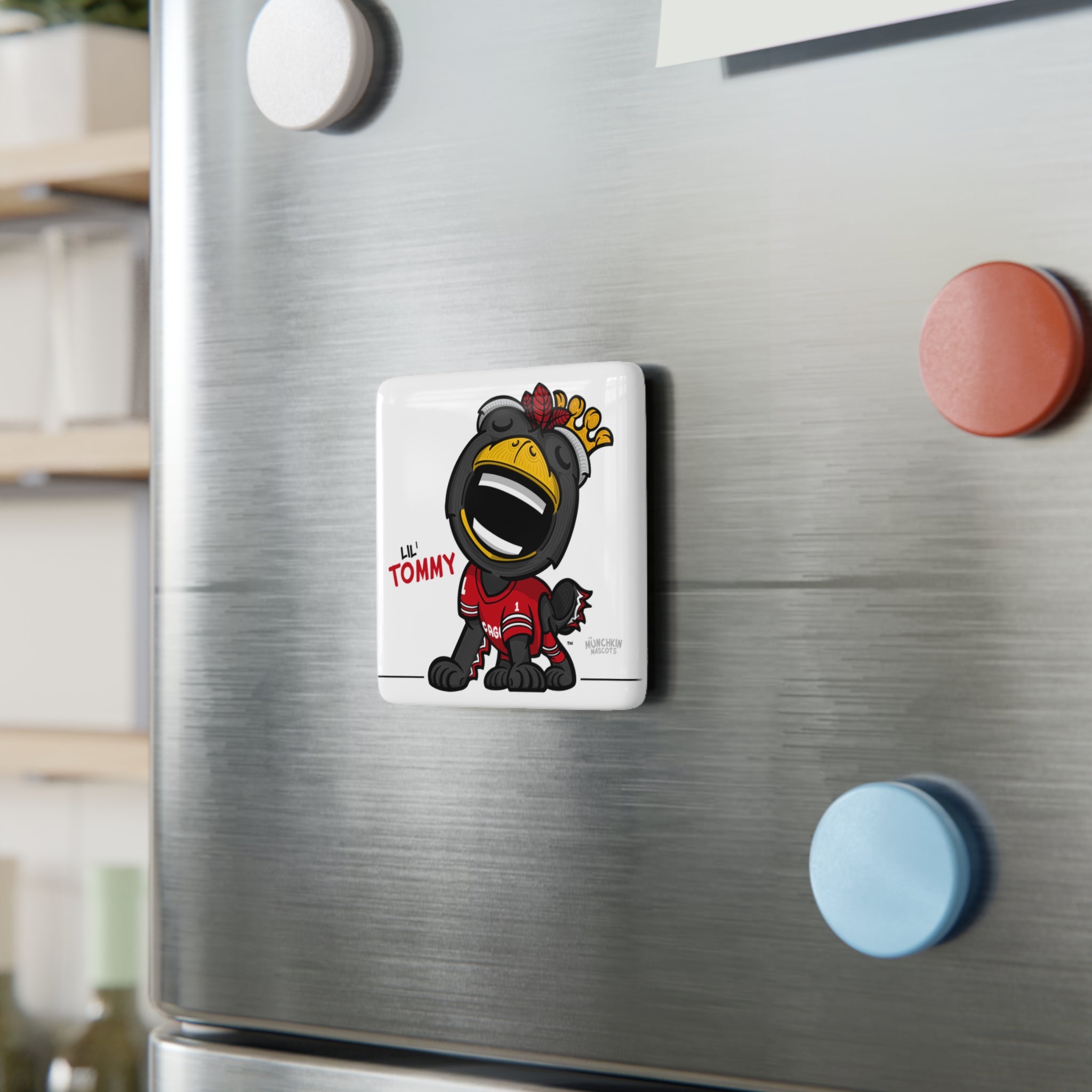 Chicago Hockey Porcelain Magnet Lil' Tommy 'Munchkin Mascot' | Hand-Drawn Art | Gifts for Kids