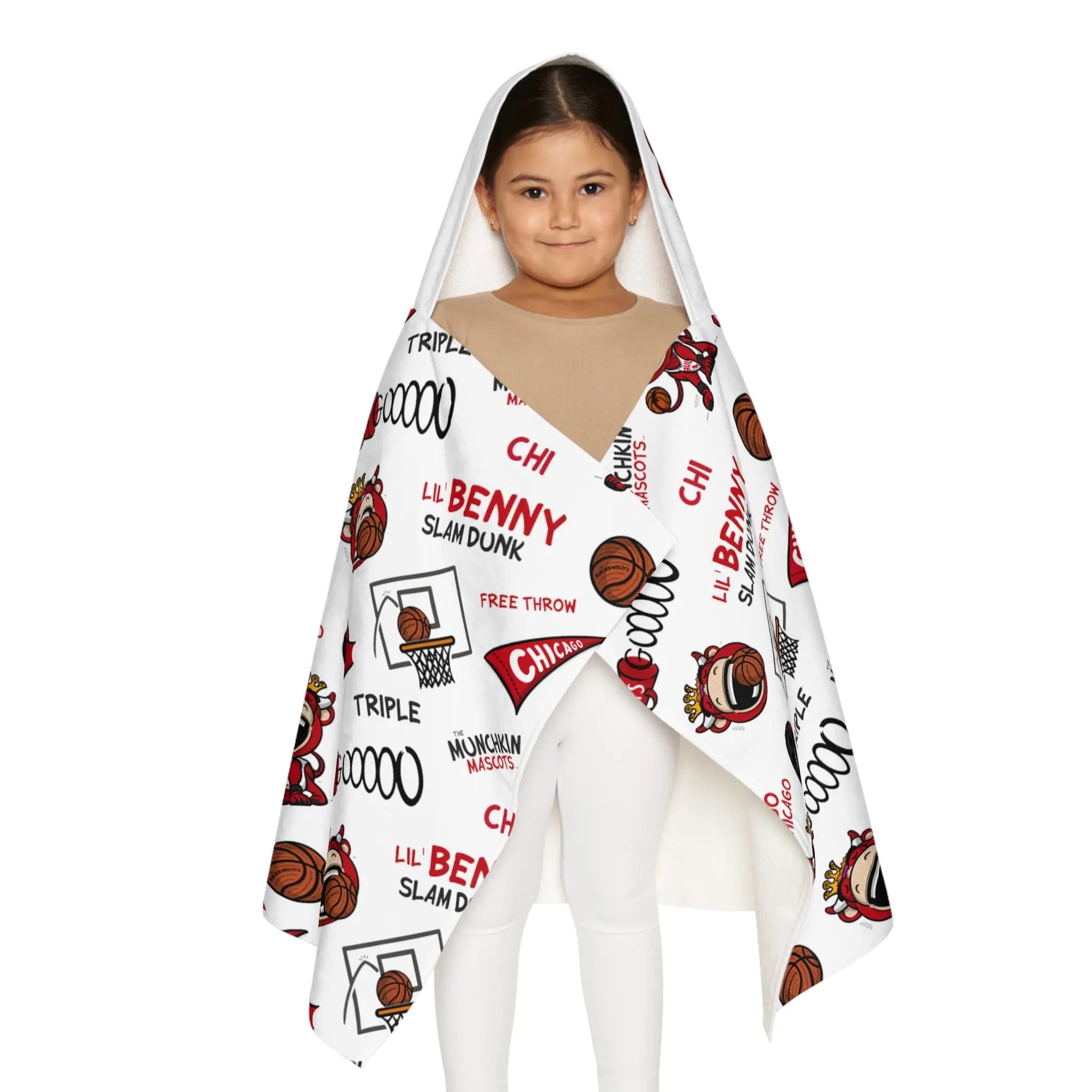 Youth Hooded Towel - Lil' Benny CHI Basketball Printify
