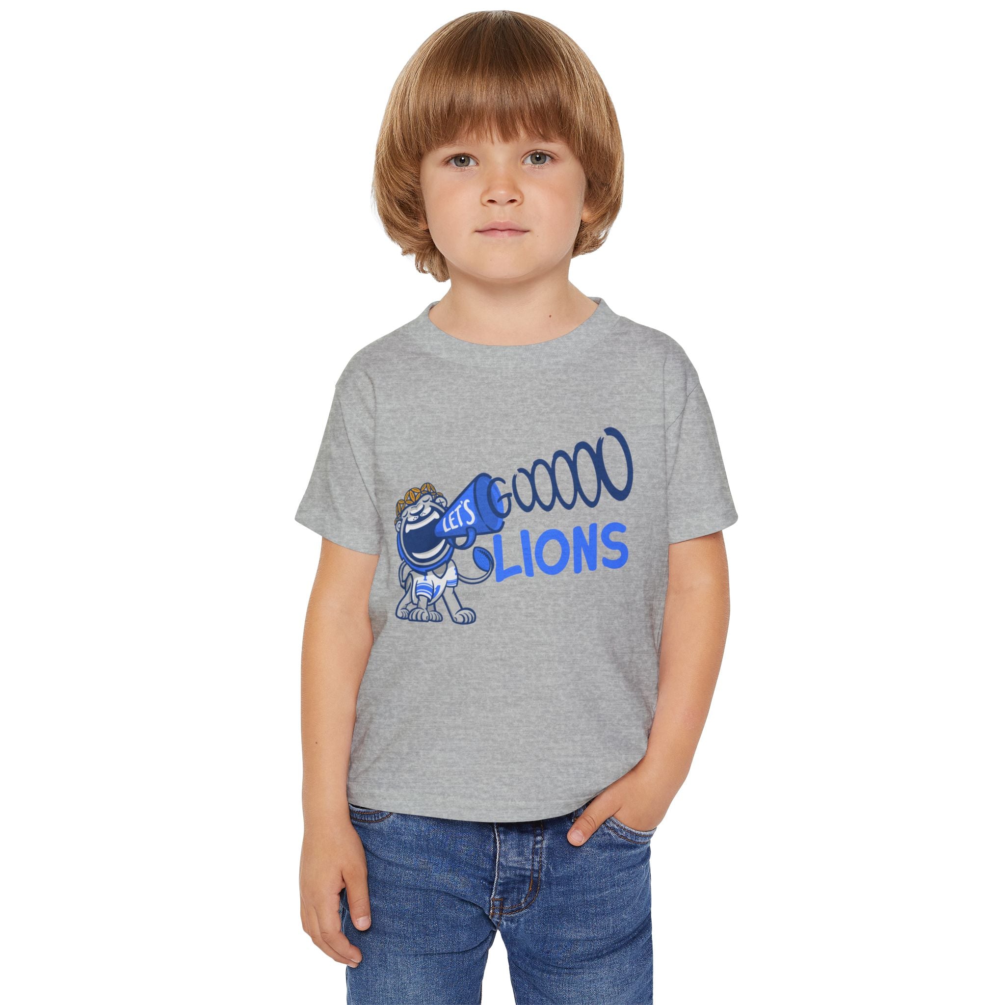 Detroit Football Toddler Tshirt Lil' Miss Roary 'Let's Go' | Hand-Drawn Art | Gifts for Kids