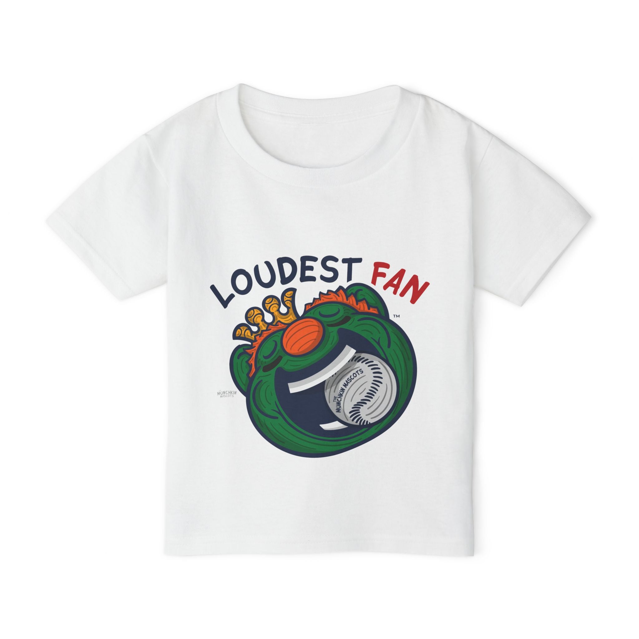 Boston Baseball Toddler Tshirt Lil' Wally 'Loudest Fan' | Hand-Drawn Art | Gifts for Kids