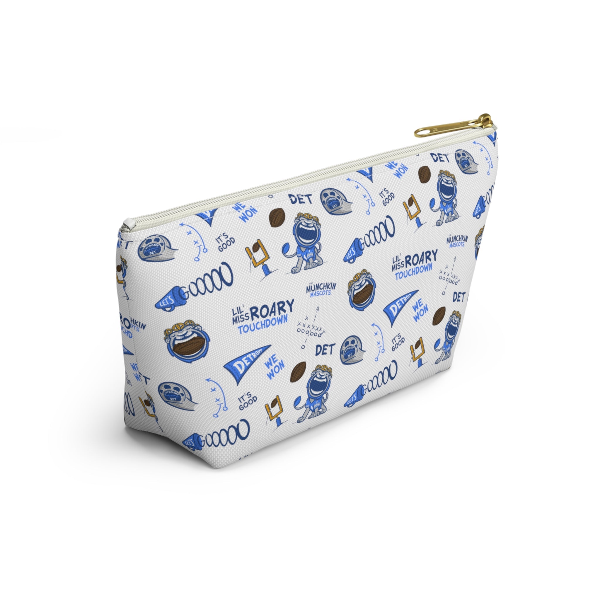 Accessory Pouch w T-bottom - Pattern - Lil' Miss Roary DET Football Printify