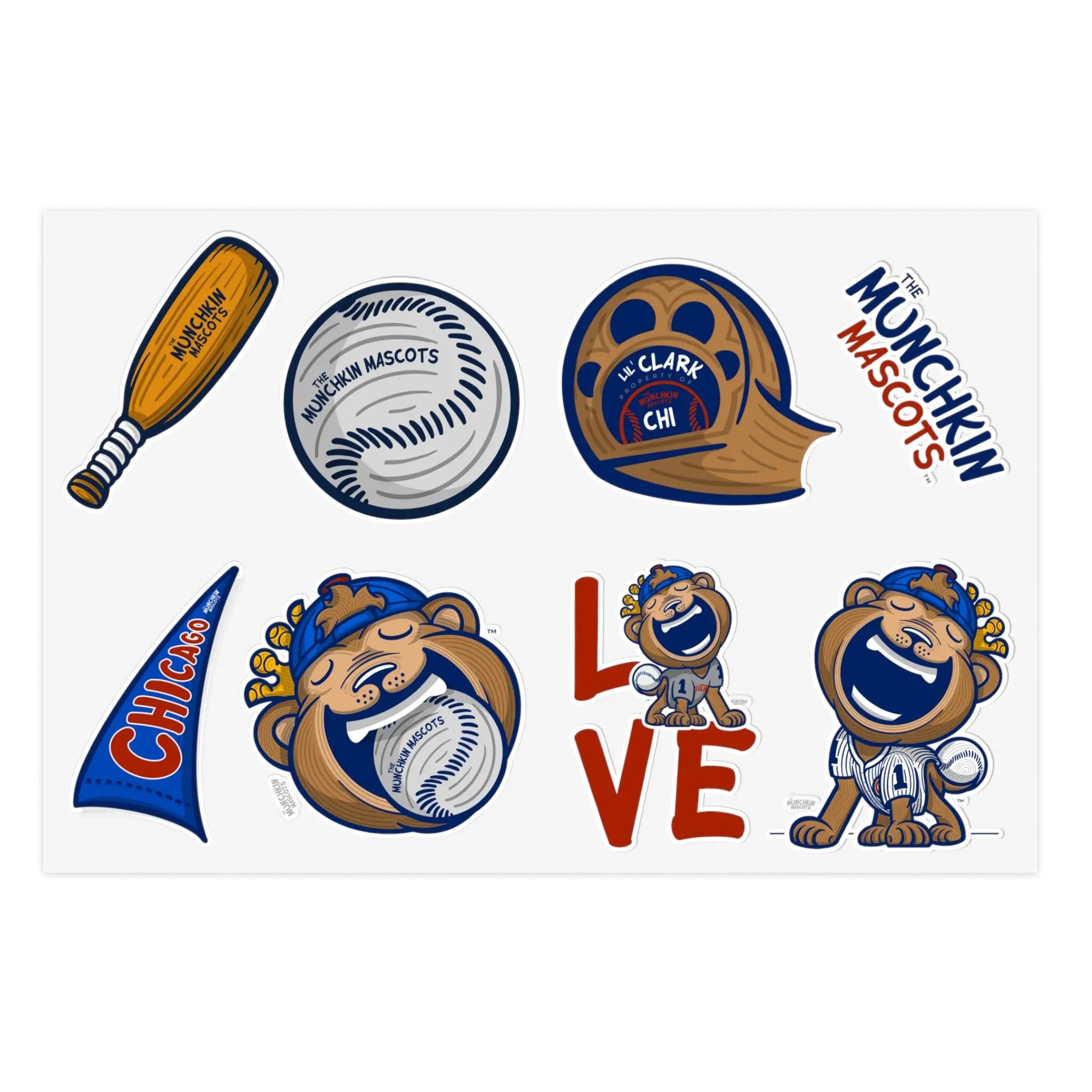 Sticker Sheets - Lil' Clark CHI Baseball Printify