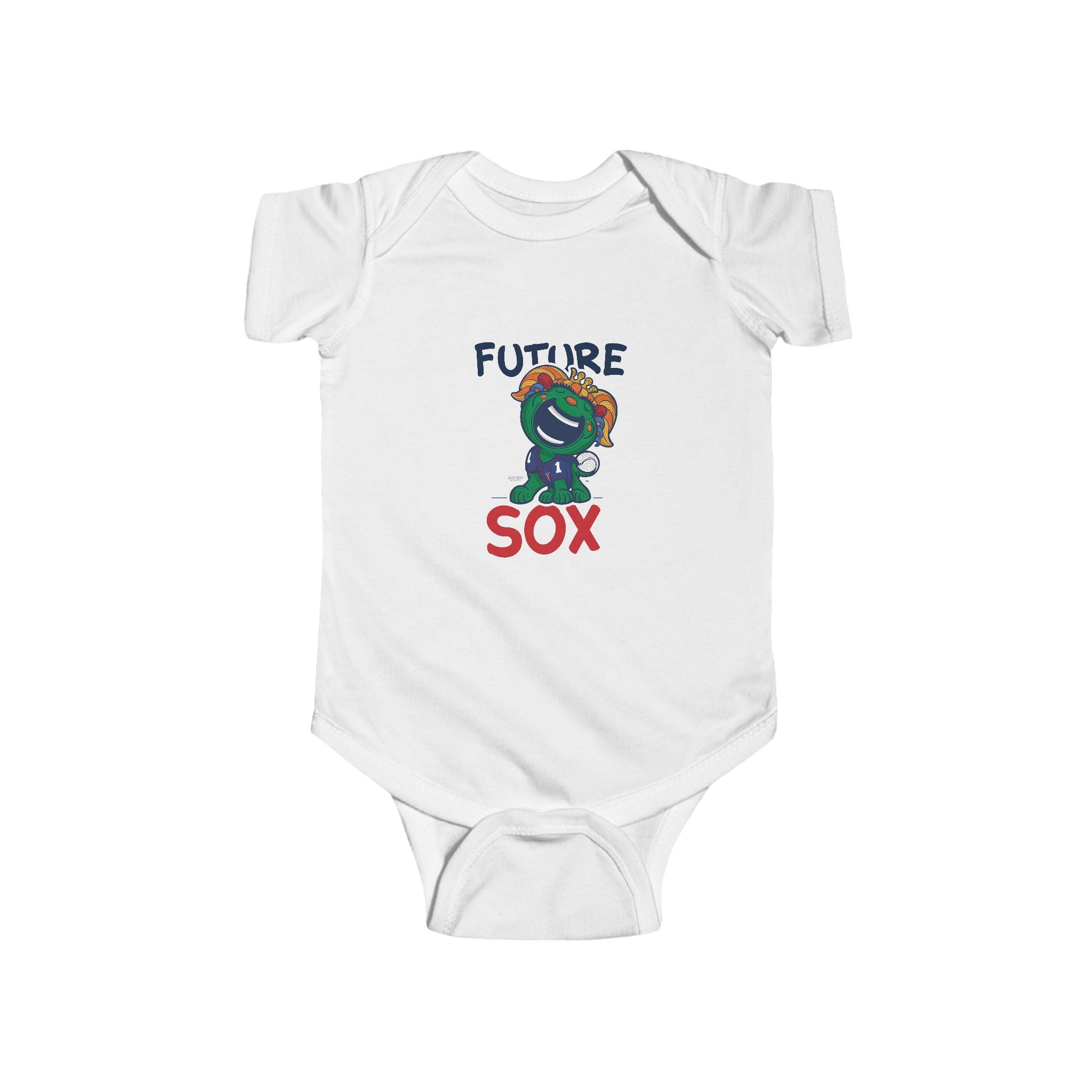 Boston Baseball Newborn & Infant Lil' Miss Tessie 'Future' Jersey Bodysuit | Hand-Drawn Art | Gifts for Newborns