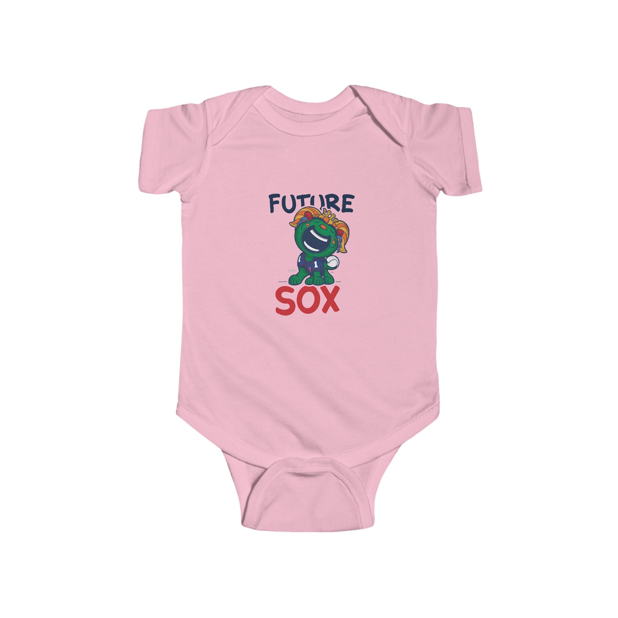Boston Baseball Newborn & Infant Lil' Miss Tessie 'Future' Jersey Bodysuit | Hand-Drawn Art | Gifts for Newborns
