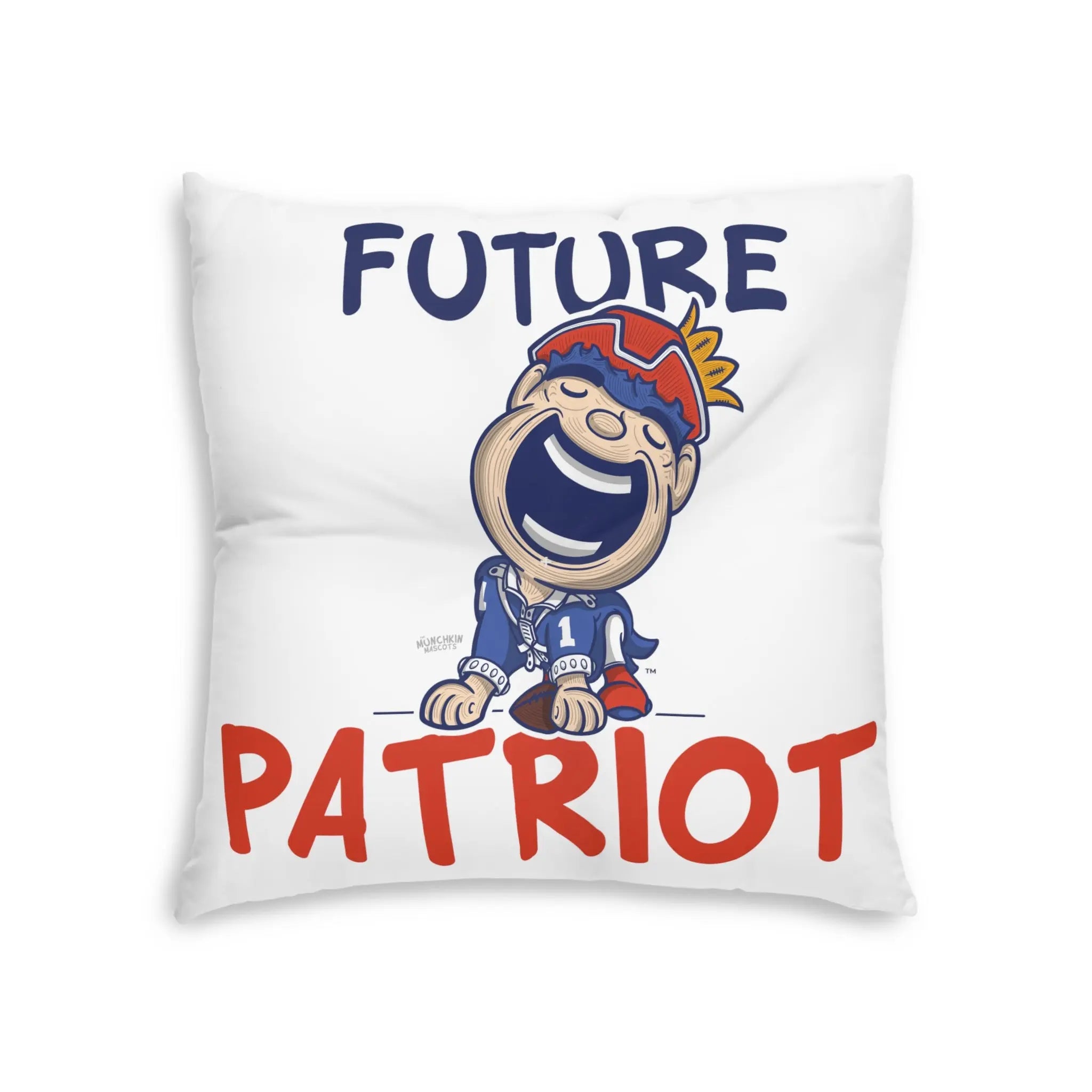 Tufted Floor Pillow, Square - Pattern + Future - Lil' Pat NE Football Printify