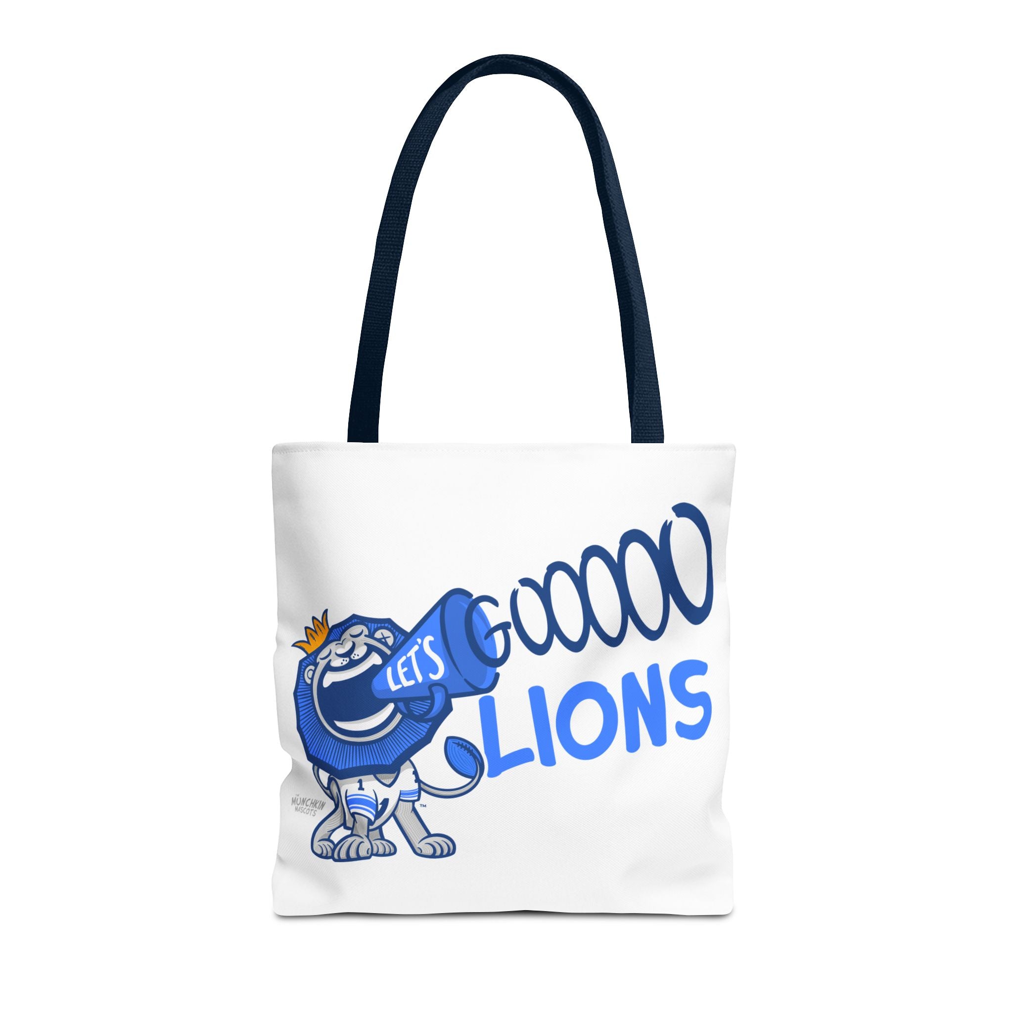 Detroit Football Tote Bag Lil' Roary 'Let's Go' + Pattern | Hand-Drawn Art | Gifts for Parents