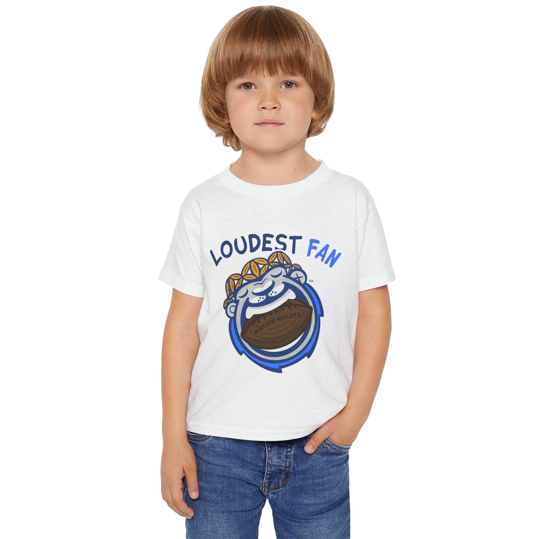 Detroit Football Toddler Tshirt Lil' Miss Roary 'Loudest Fan' | Hand-Drawn Art | Gifts for Kids