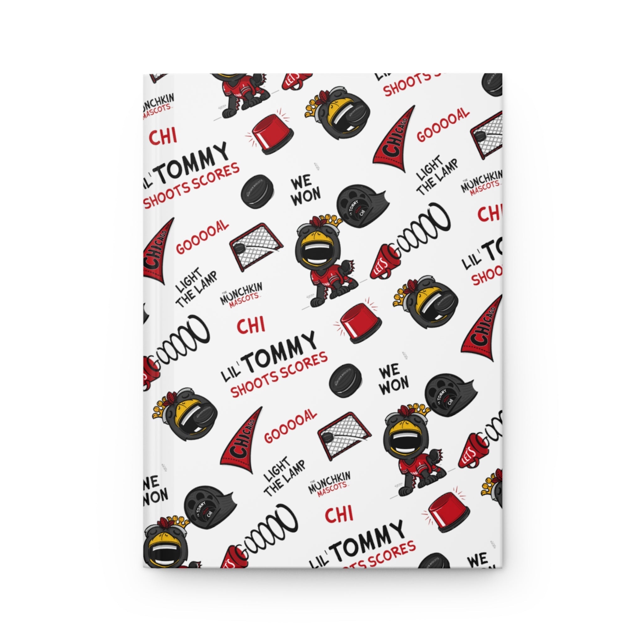 Hardcover Journal Matte - Pattern - Lil' Tommy CHI Hockey Printify