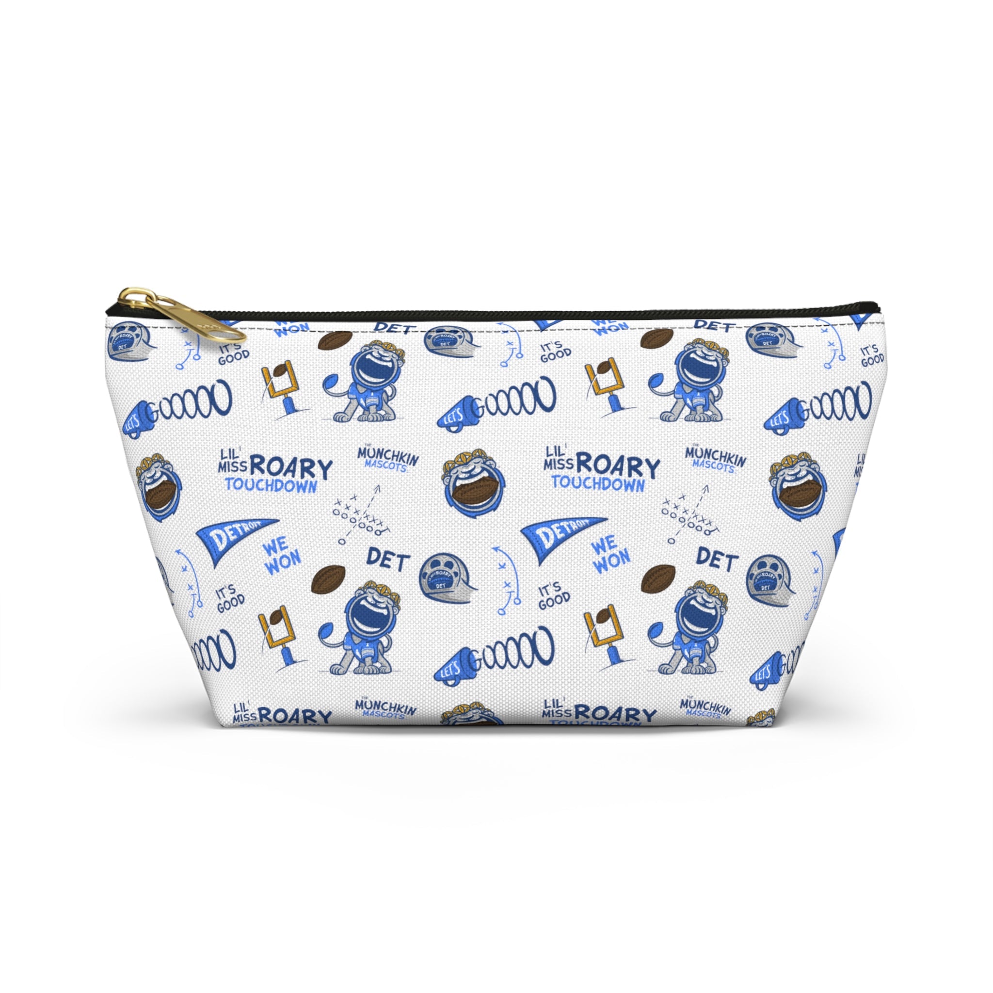 Accessory Pouch w T-bottom - Pattern - Lil' Miss Roary DET Football Printify