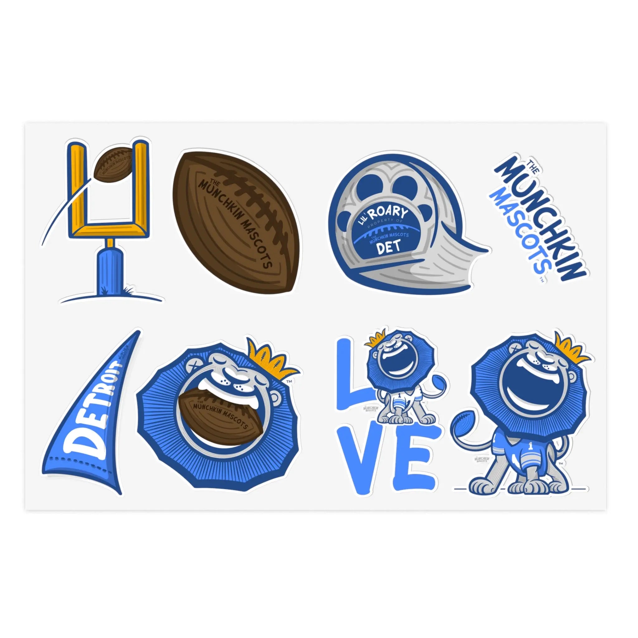 Sticker Sheets - Lil' Roary DET Football Printify