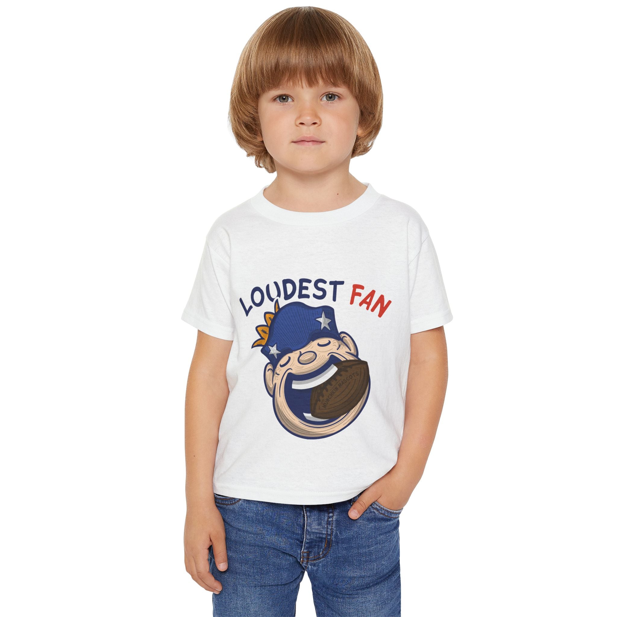 New England Football Toddler Tshirt Lil' Pat 'Loudest Fan' | Hand-Drawn Art | Gifts for Kids