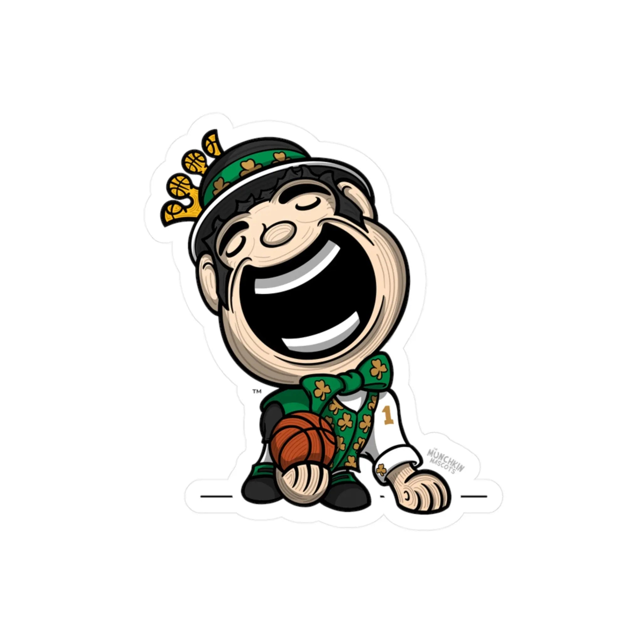 Kiss-Cut Vinyl Decals - Head Tilt Left - Lil' Lucky BOS Basketball Printify