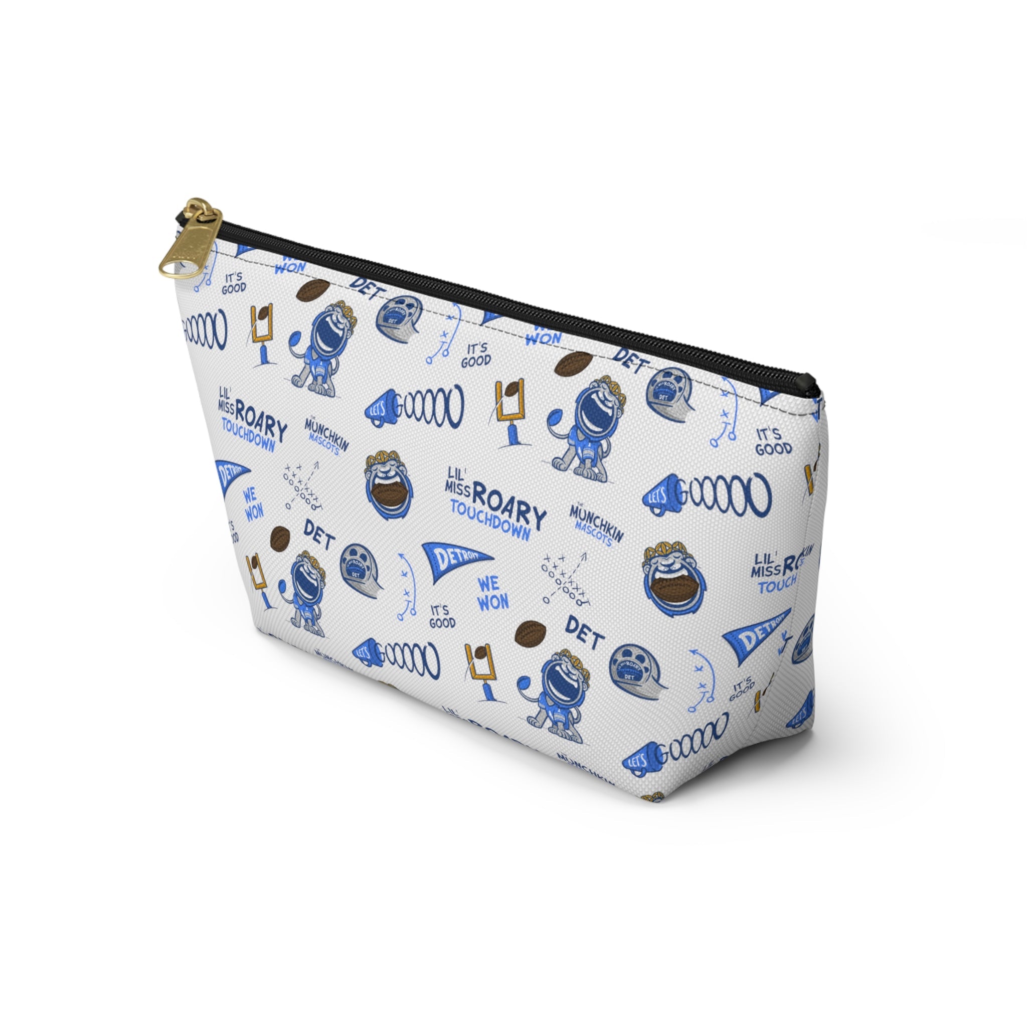 Accessory Pouch w T-bottom - Pattern - Lil' Miss Roary DET Football Printify