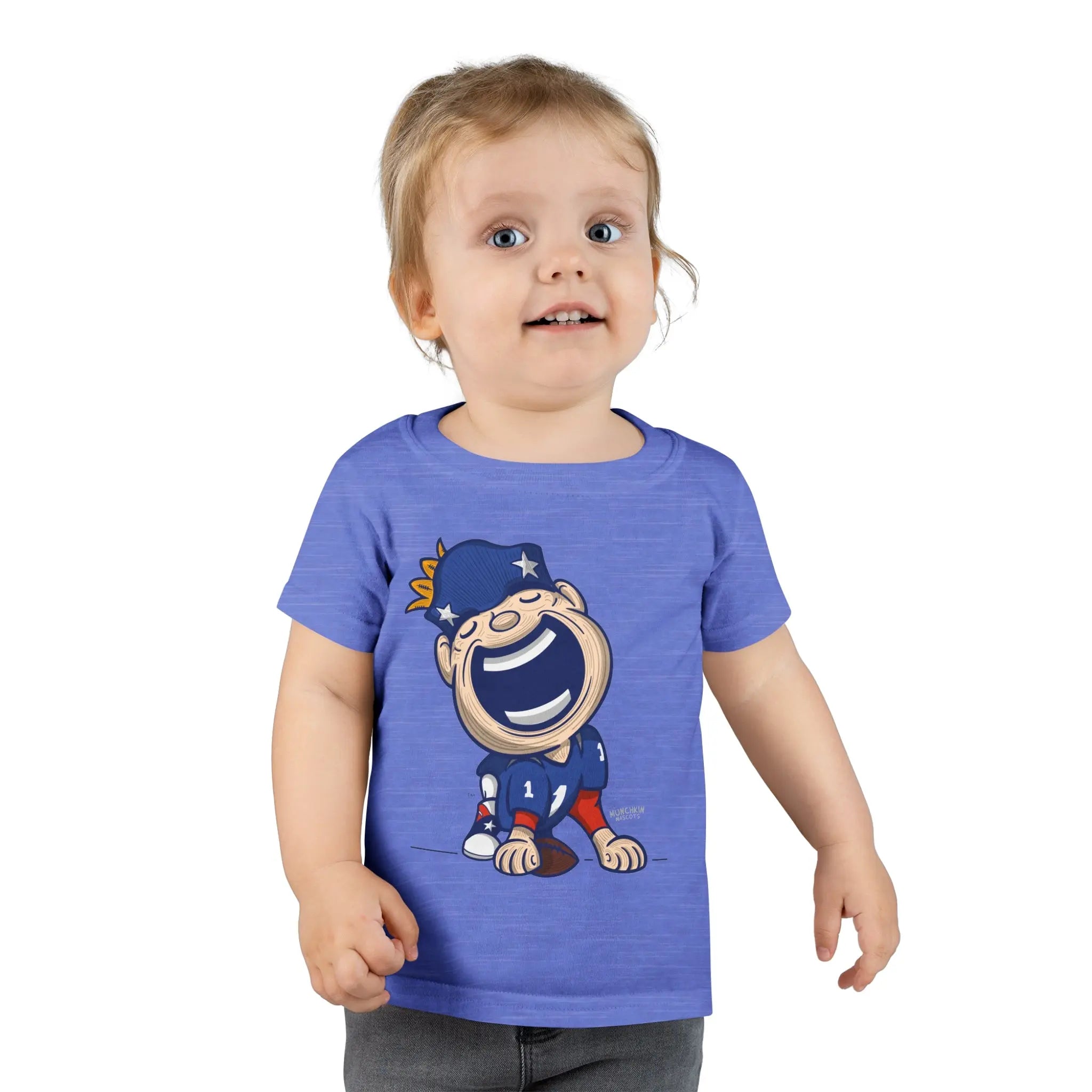 Toddler T-shirt - Blue Jersey - Lil' Pat NE Football Printify