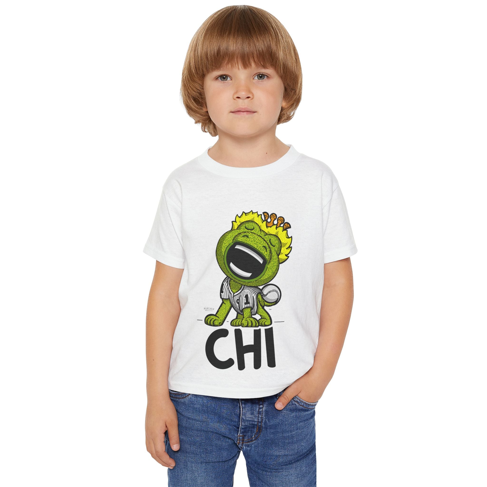 Chicago Baseball Toddler Tshirt Lil' Southpaw 'CHI' | Hand-Drawn Art | Gifts for Kids