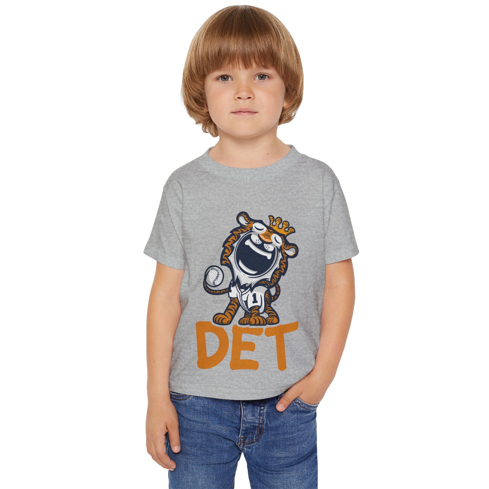 Detroit Baseball Toddler Tshirt Lil' Paws 'DET' | Hand-Drawn Art | Gifts for Kids