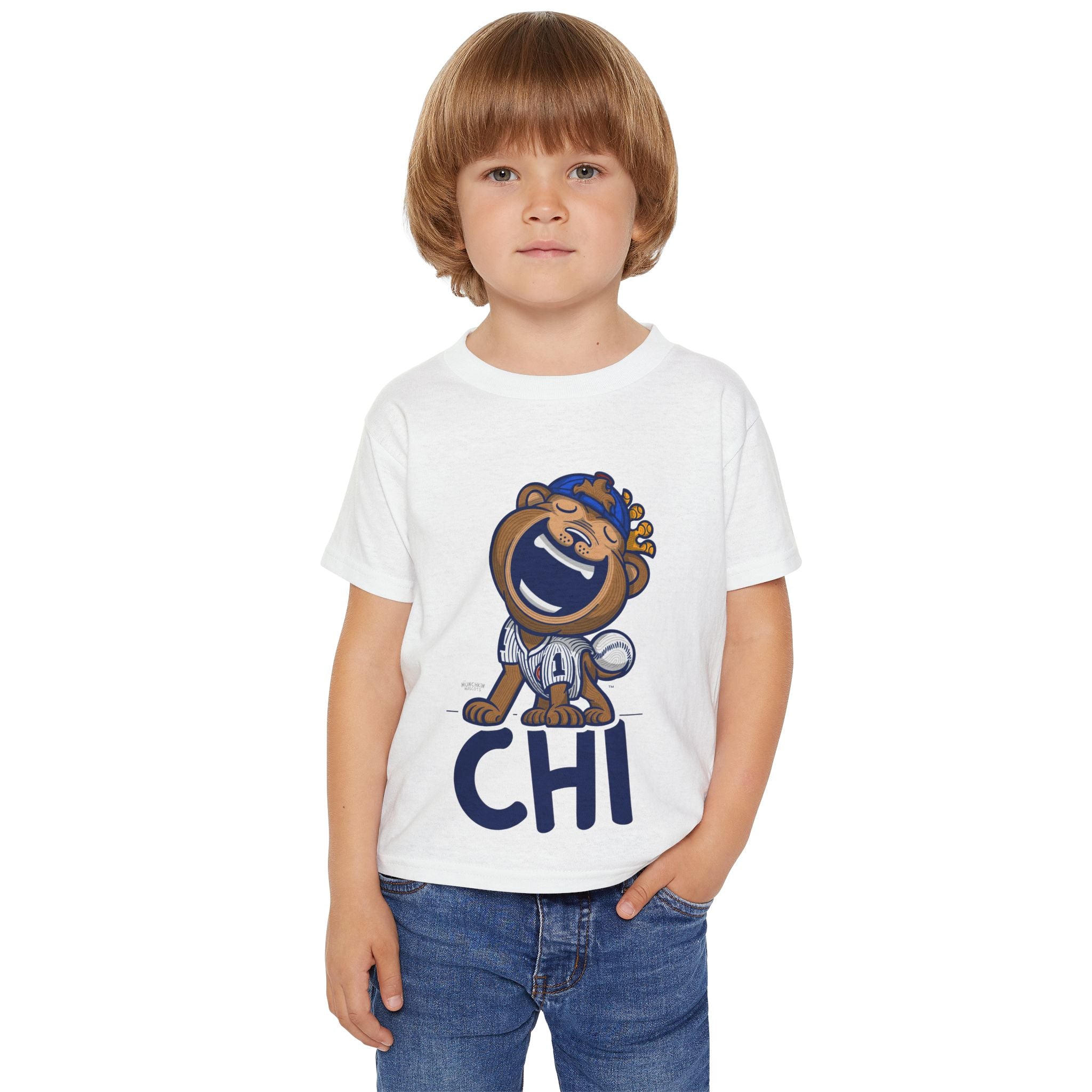 Chicago Baseball Toddler Tshirt Lil' Clark 'CHI' | Hand-Drawn Art | Gifts for Kids