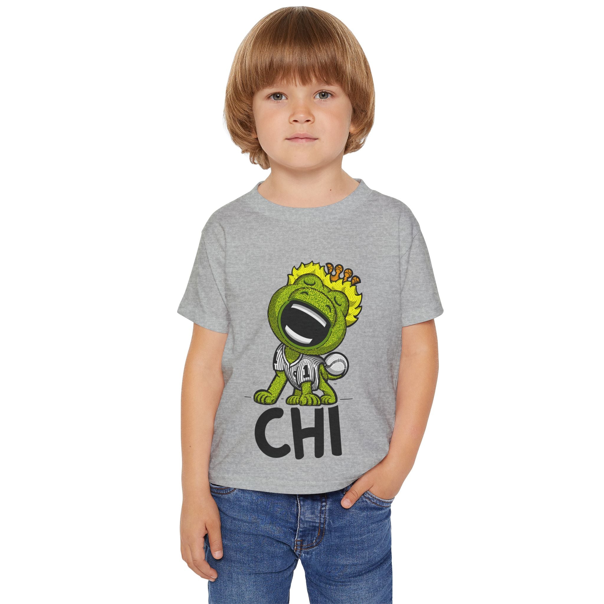 Chicago Baseball Toddler Tshirt Lil' Southpaw 'CHI' | Hand-Drawn Art | Gifts for Kids