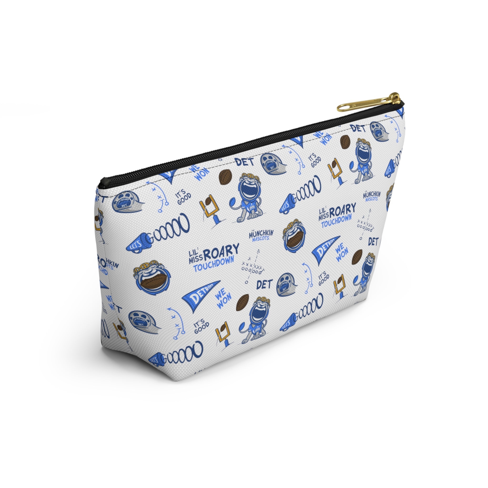 Accessory Pouch w T-bottom - Pattern - Lil' Miss Roary DET Football Printify