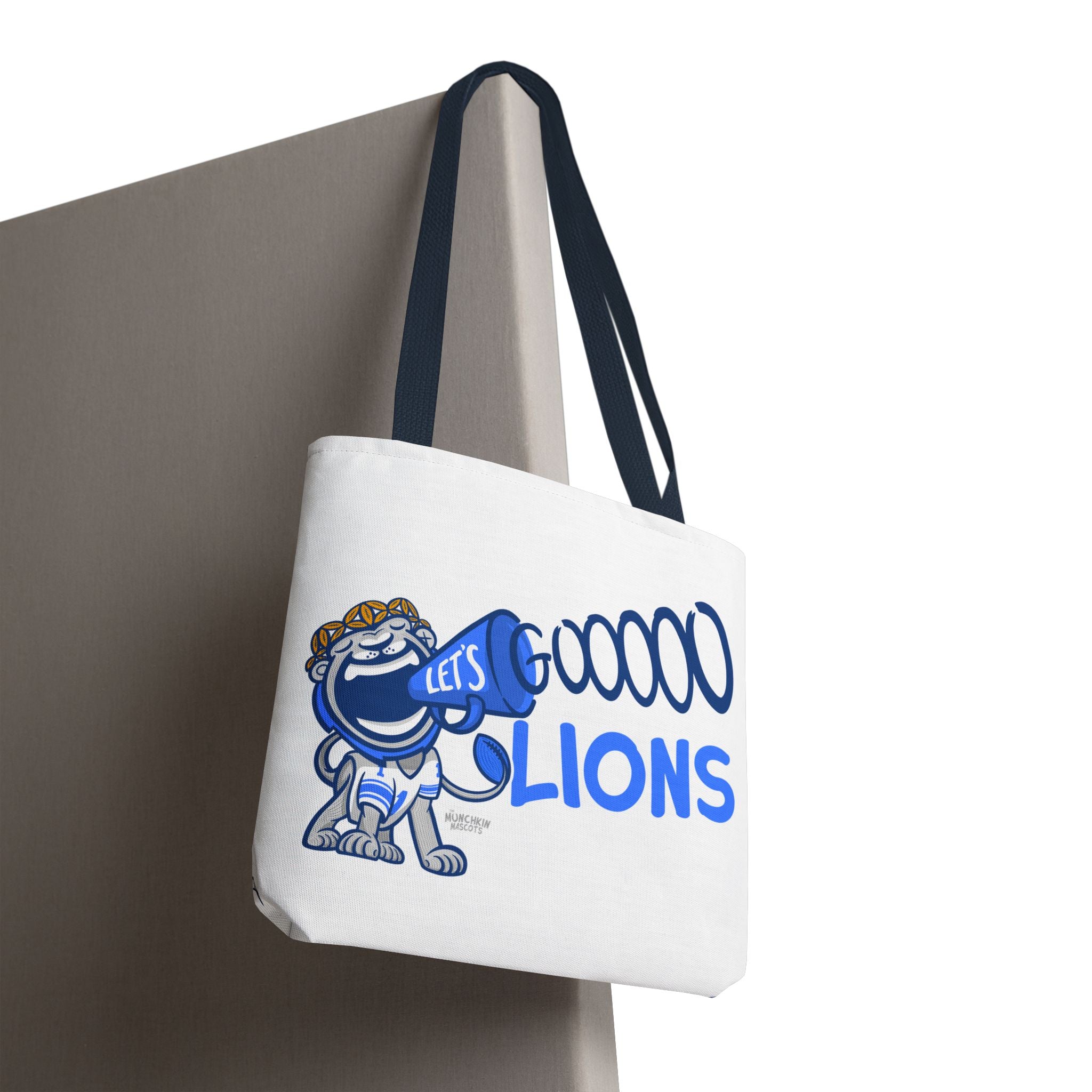Detroit Football Tote Bag Lil' Miss Roary 'Let's Go' + Pattern | Hand-Drawn Art | Gifts for Parents