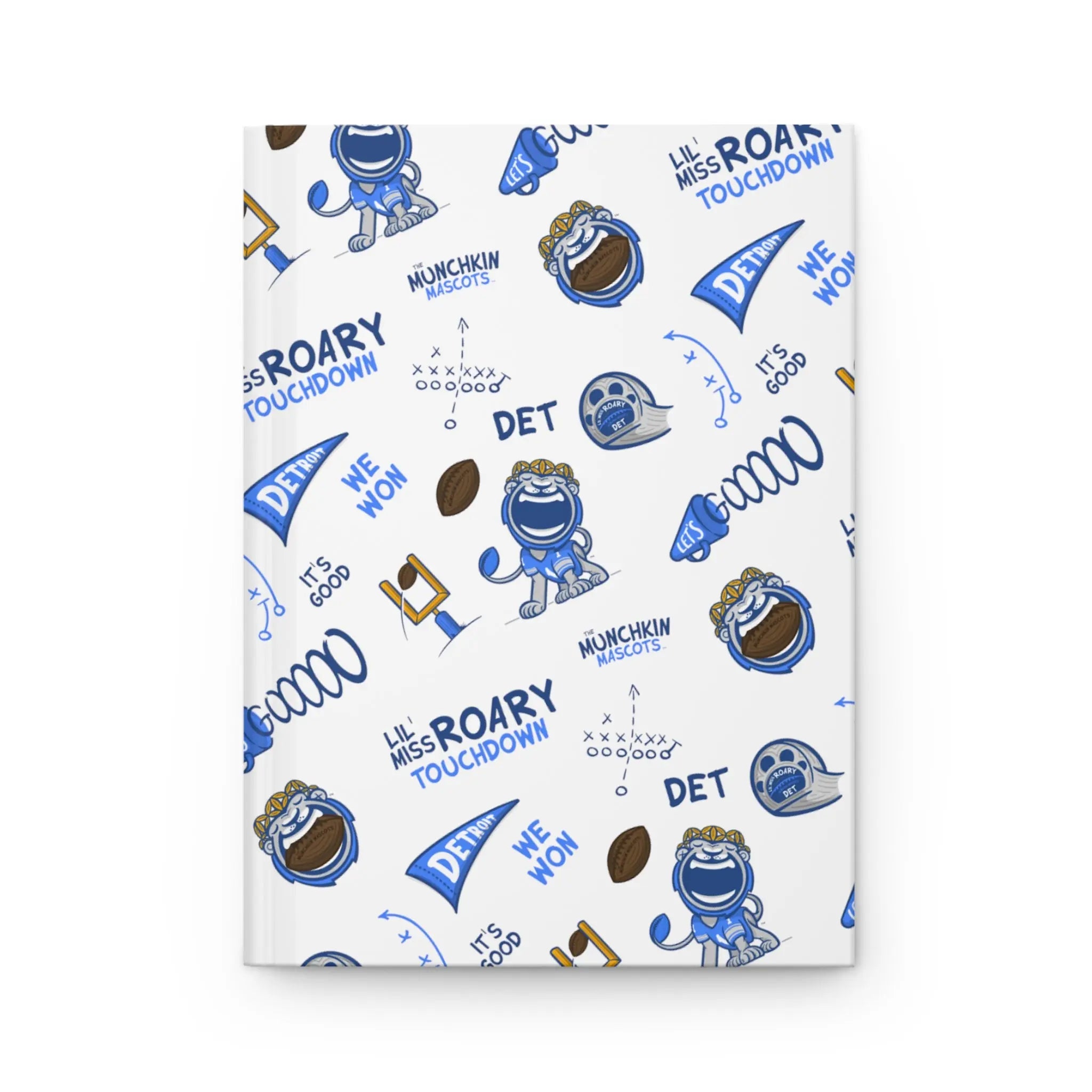Hardcover Journal Matte - Pattern - Lil' Miss Roary DET Football Printify