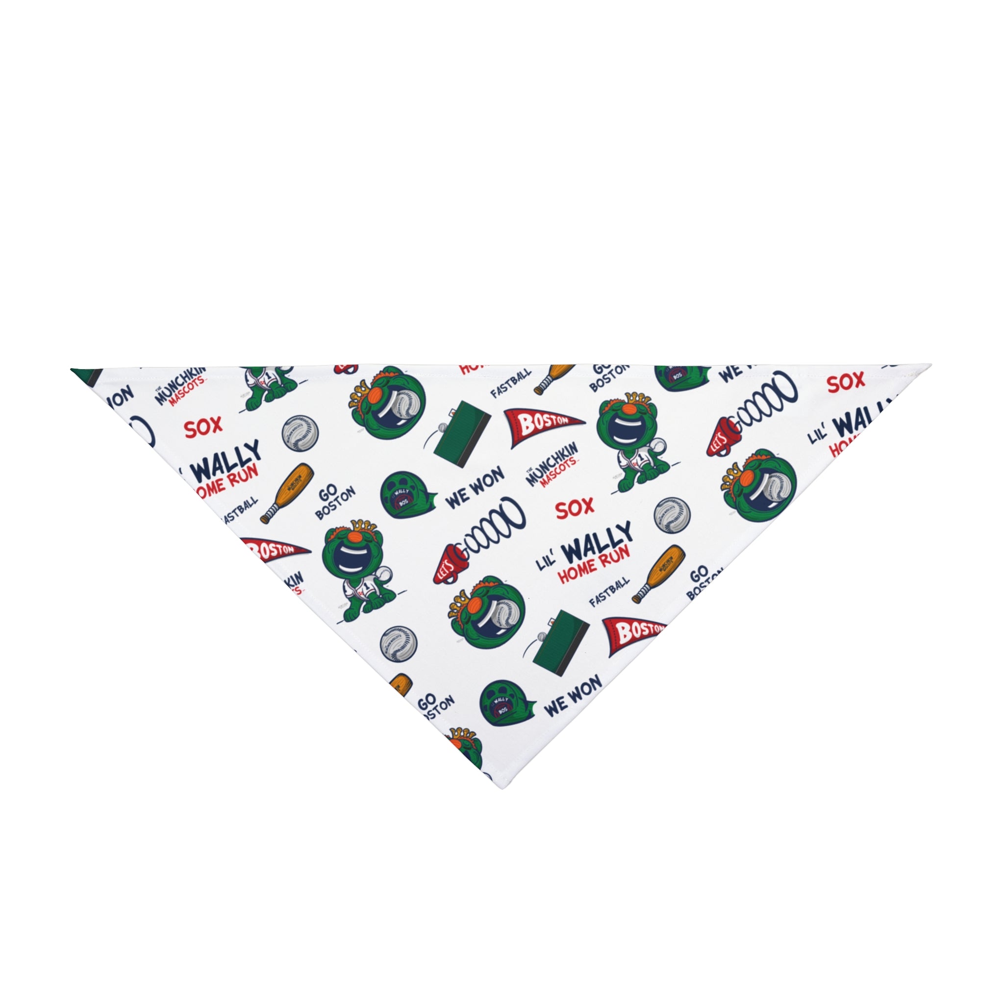 Boston Baseball Pet Bandana Lil' Wally Pattern | Hand-Drawn Art | Gifts for Pets