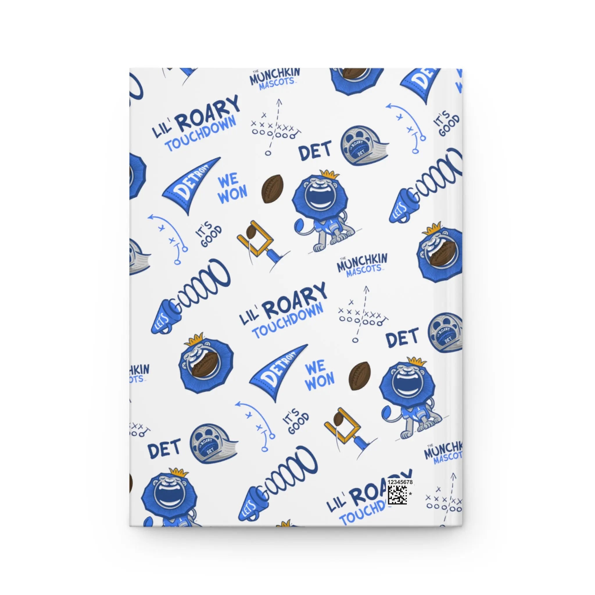 Hardcover Journal Matte - Pattern - Lil' Roary DET Football Printify