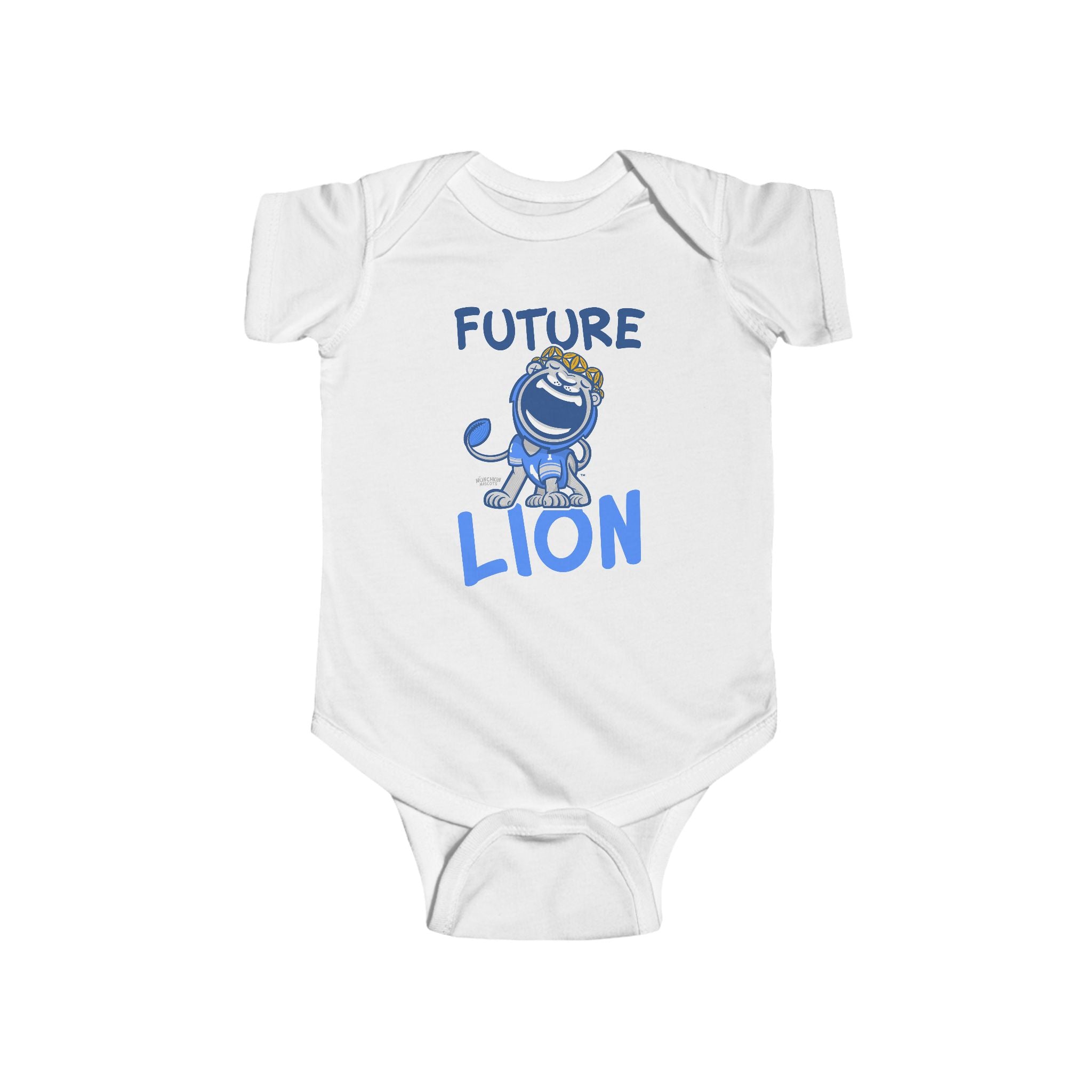 Detroit Football Newborn & Infant Lil' Miss Roary 'Future' Jersey Bodysuit | Hand-Drawn Art | Gifts for Newborns