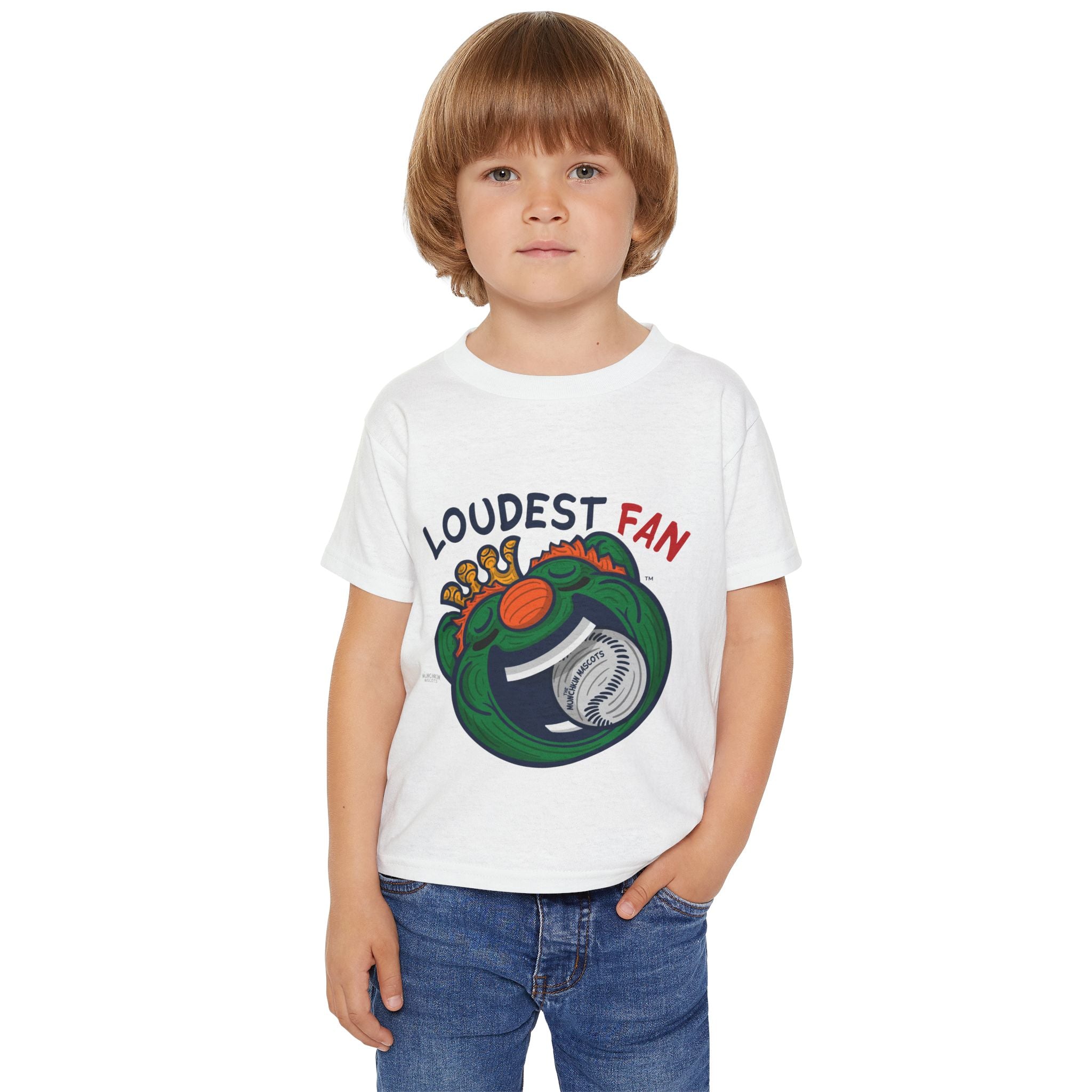 Boston Baseball Toddler Tshirt Lil' Wally 'Loudest Fan' | Hand-Drawn Art | Gifts for Kids