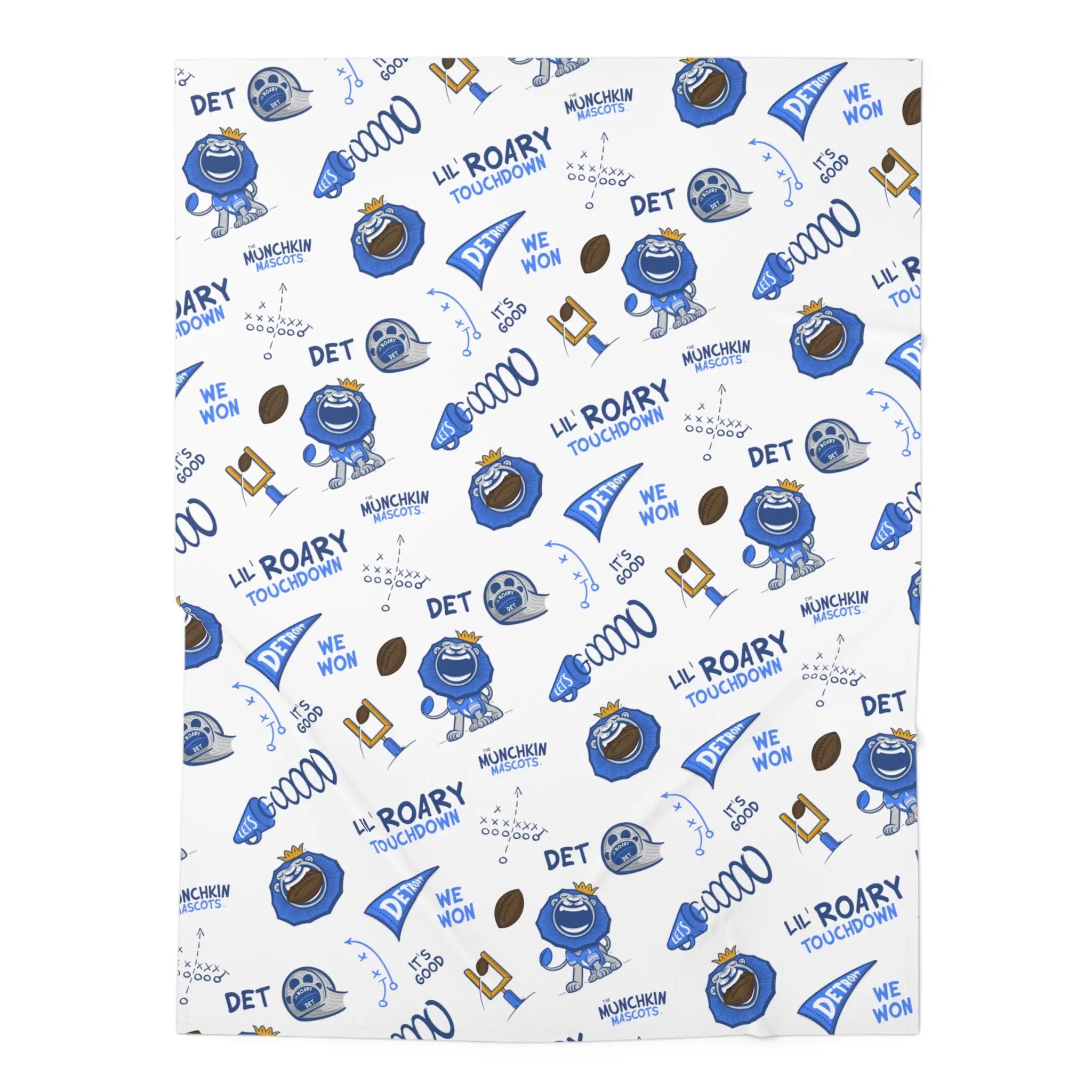 Baby Swaddle Blanket - Pattern - Lil' Roary DET Football Printify