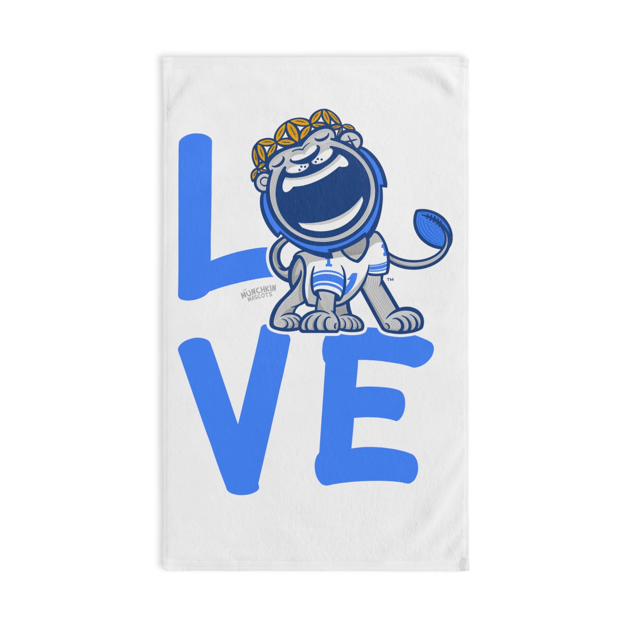 Hand Towel - LOVE - Lil' Miss Roary DET Football Printify