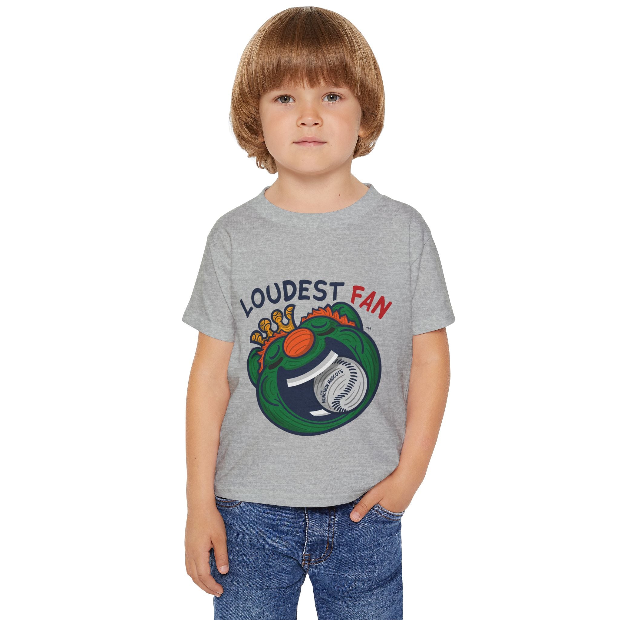 Boston Baseball Toddler Tshirt Lil' Wally 'Loudest Fan' | Hand-Drawn Art | Gifts for Kids