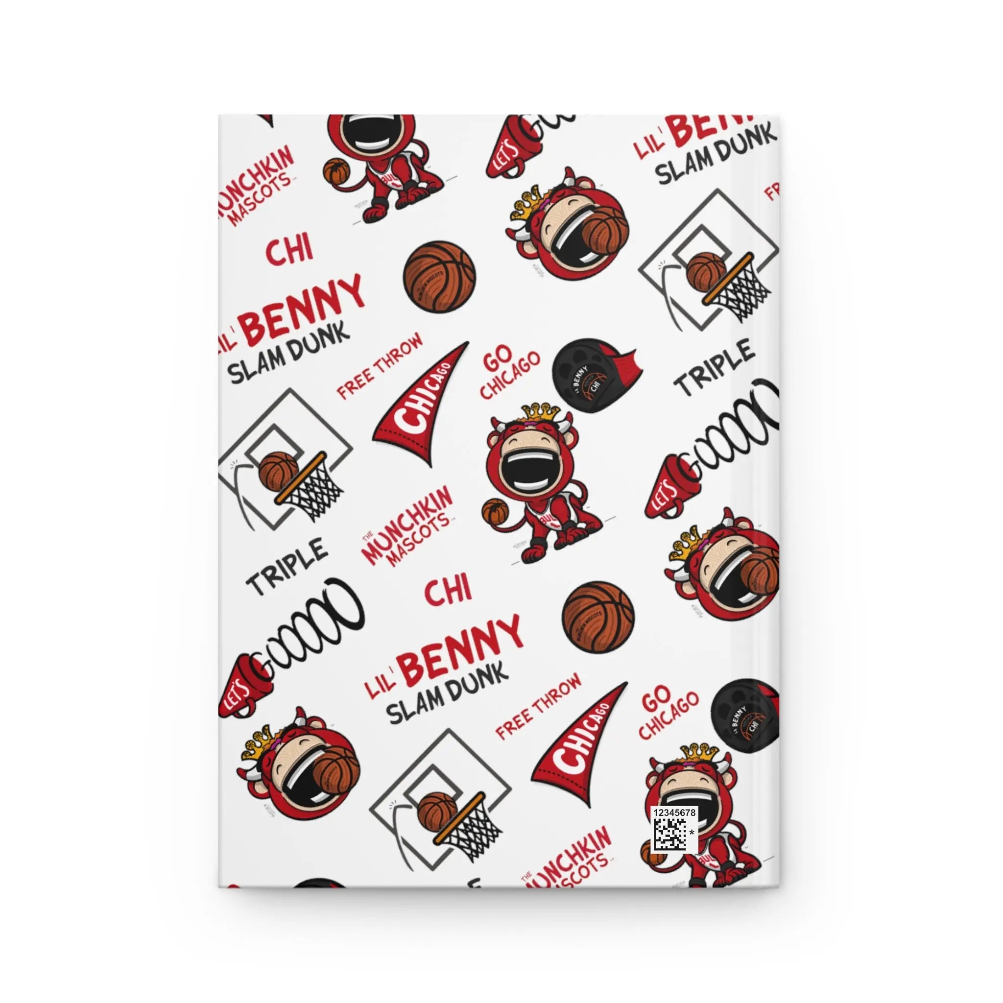 Hardcover Journal Matte - Pattern - Lil' Benny CHI Basketball Printify