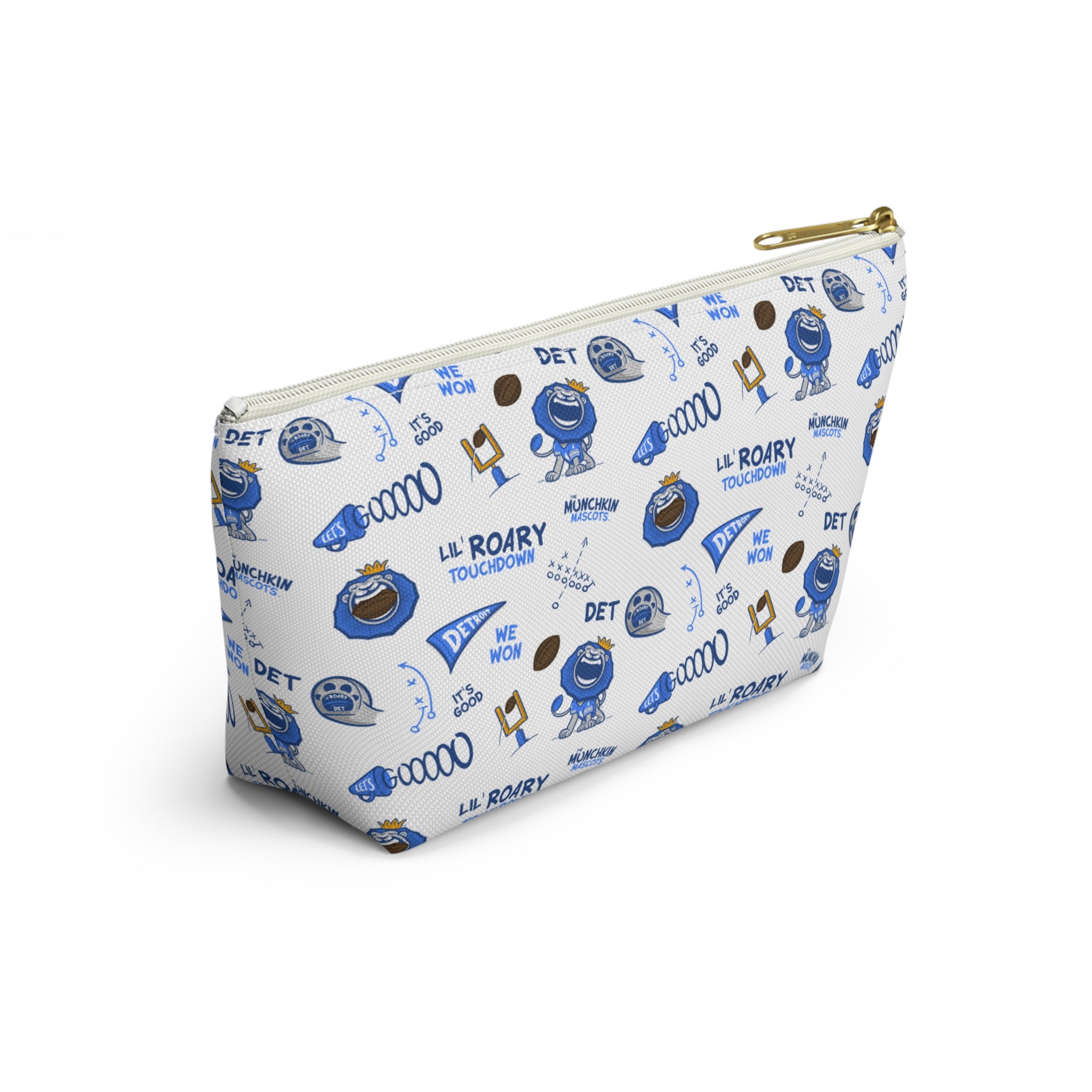 Detroit Football Accessory Pouch Lil' Roary Themed | Hand-Drawn Art | Gifts for Kids