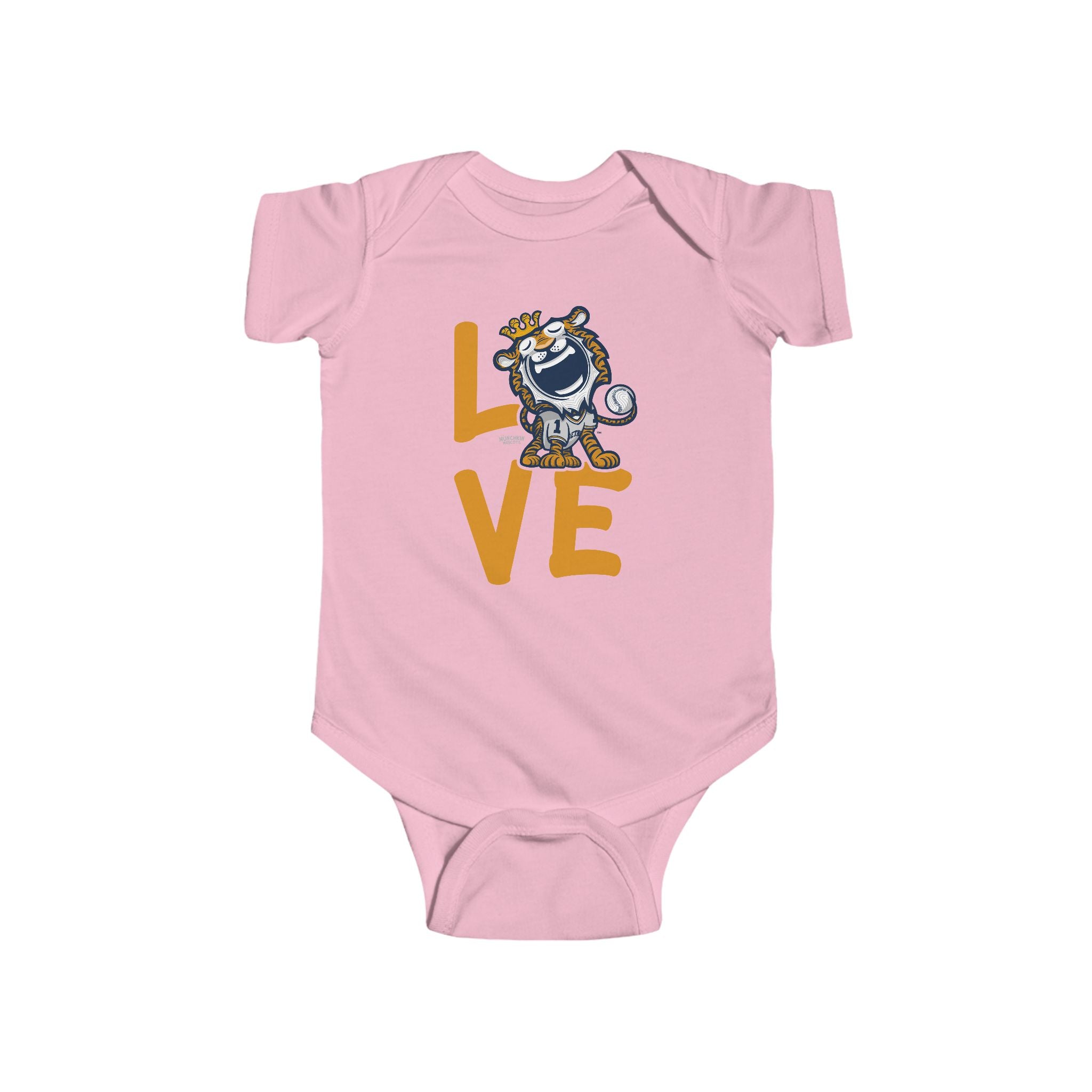Detroit Baseball Newborn & Infant Lil' Paws 'LOVE' Jersey Bodysuit | Hand-Drawn Art | Gifts for Newborns