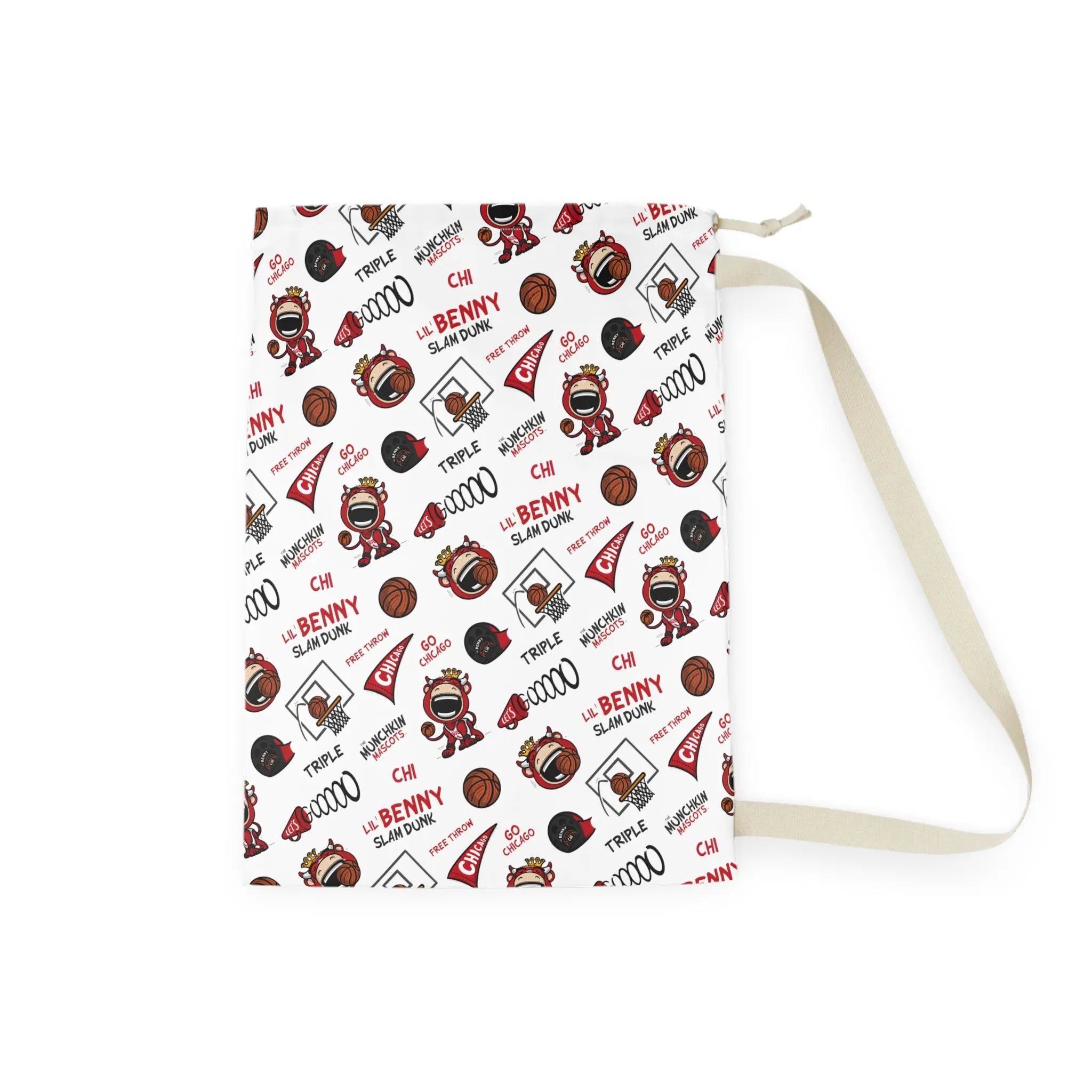 Laundry Bag - Pattern - Lil' Benny CHI Basketball Printify